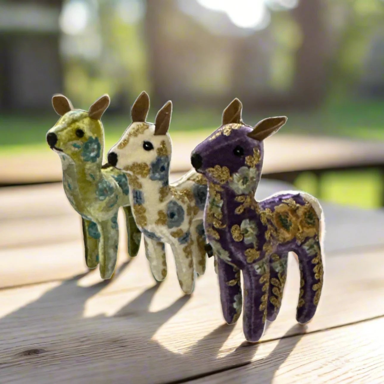 Bambi Hand Embroidered Silk & Velvet Animals - Image 2