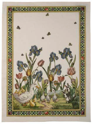 Bunny Garden Linen Tea Towel - Image 2