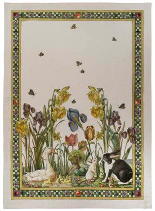 Bunny Garden Linen Tea Towel - Image 3