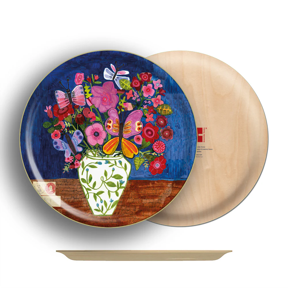 Butterfly Flowers Round Tray - Image 3