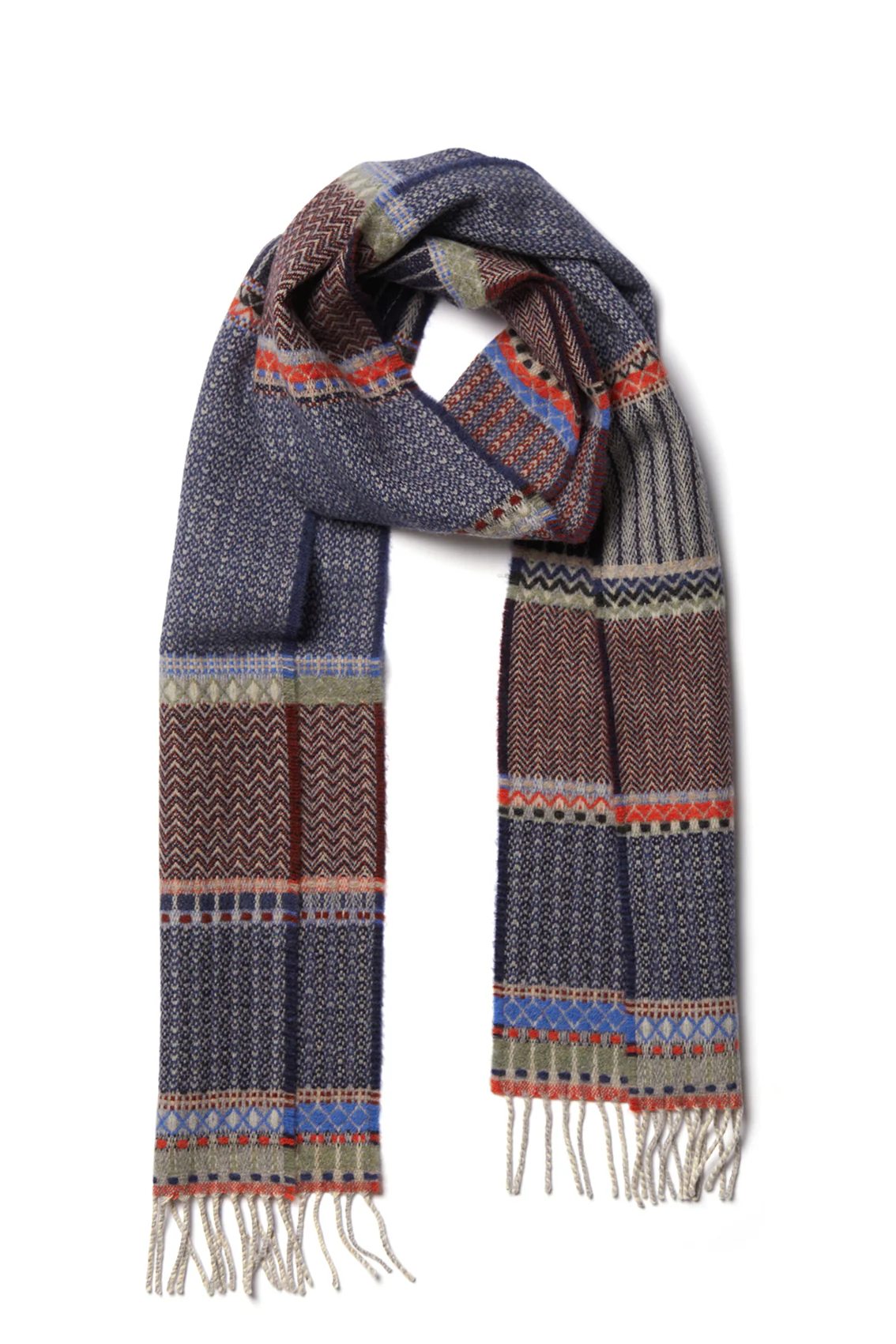 Cassia Blue 100% Merino Lambswool Scarf - Image 2
