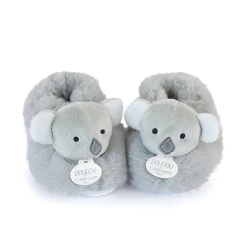 Children's Slippers Coffret Chaussons Avec Hochet Bleu (0-6mths)