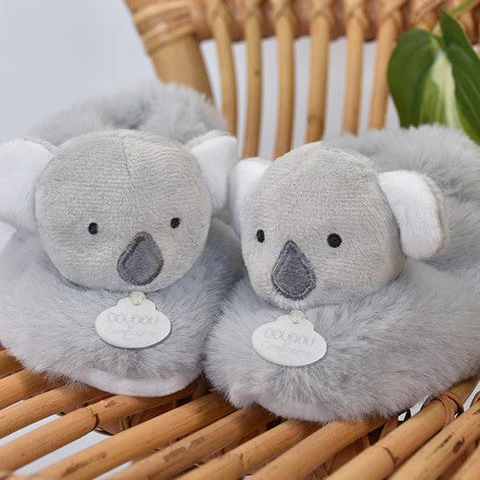 Children's Slippers Coffret Chaussons Avec Hochet Bleu (0-6mths) - Image 3