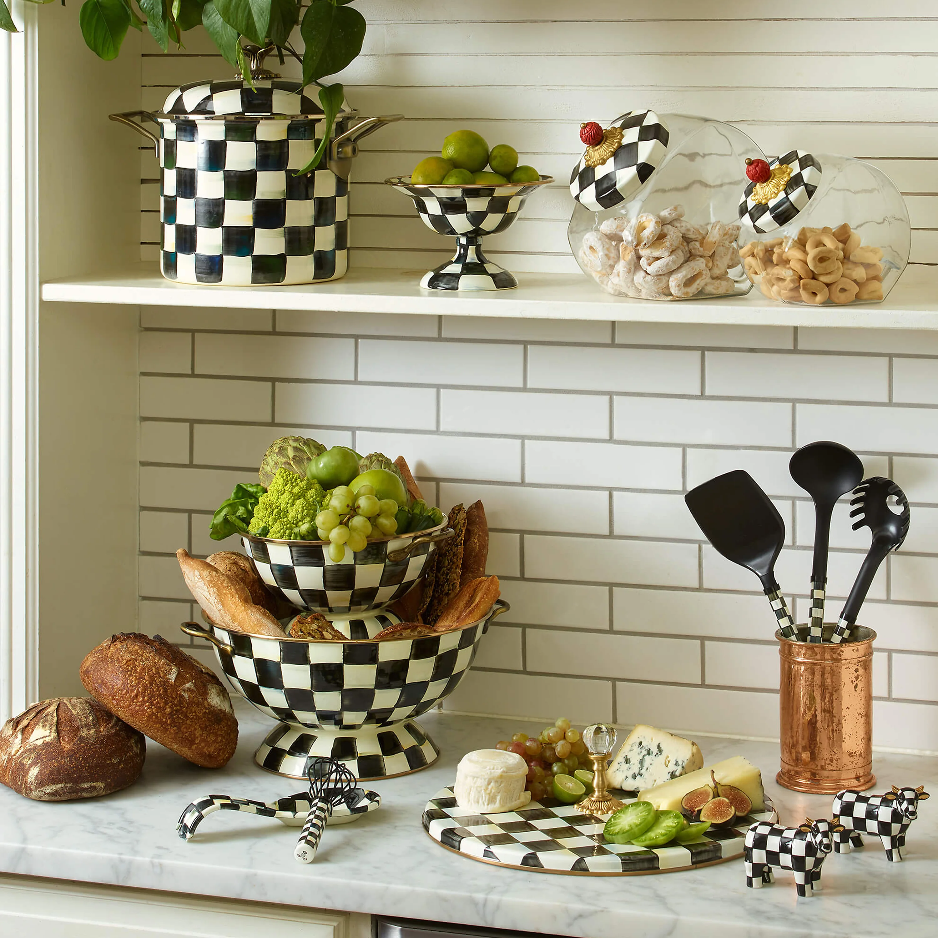 MacKenzie-Childs Courtly Check Glass Storage Jars - Image 3