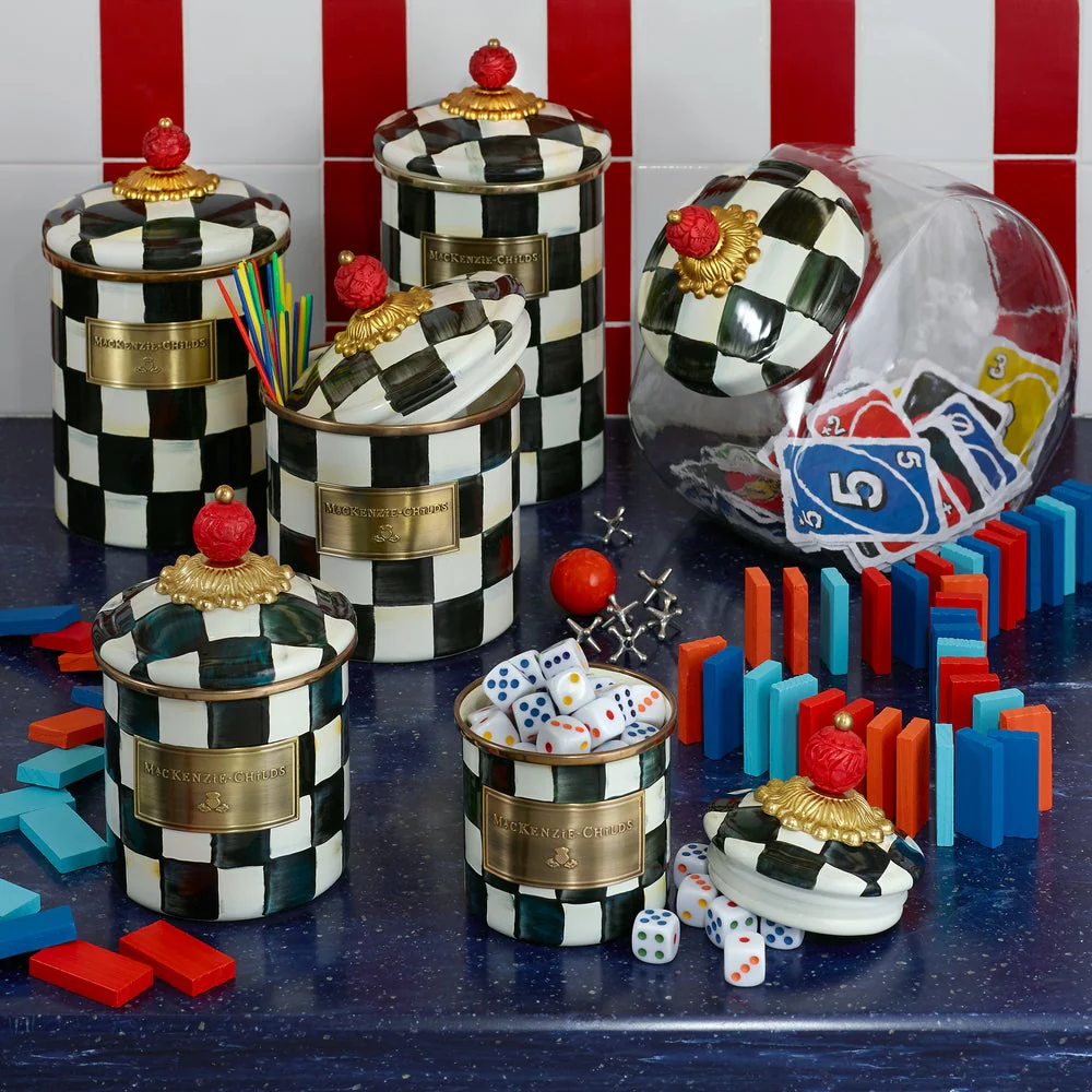 MacKenzie-Childs Courtly Check Glass Storage Jars - Image 5