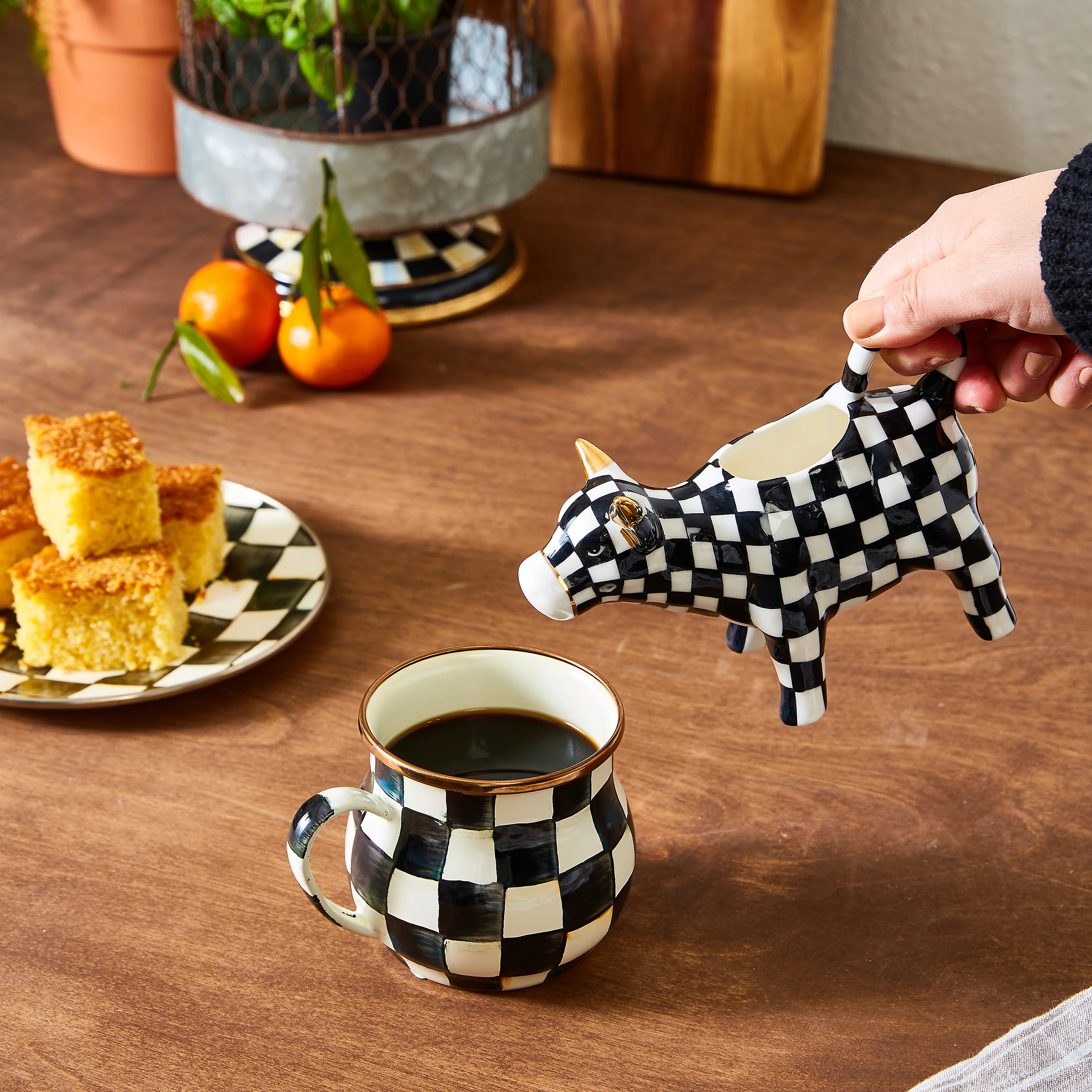 MacKenzie-Childs Check Design Enamel Mugs - Image 4
