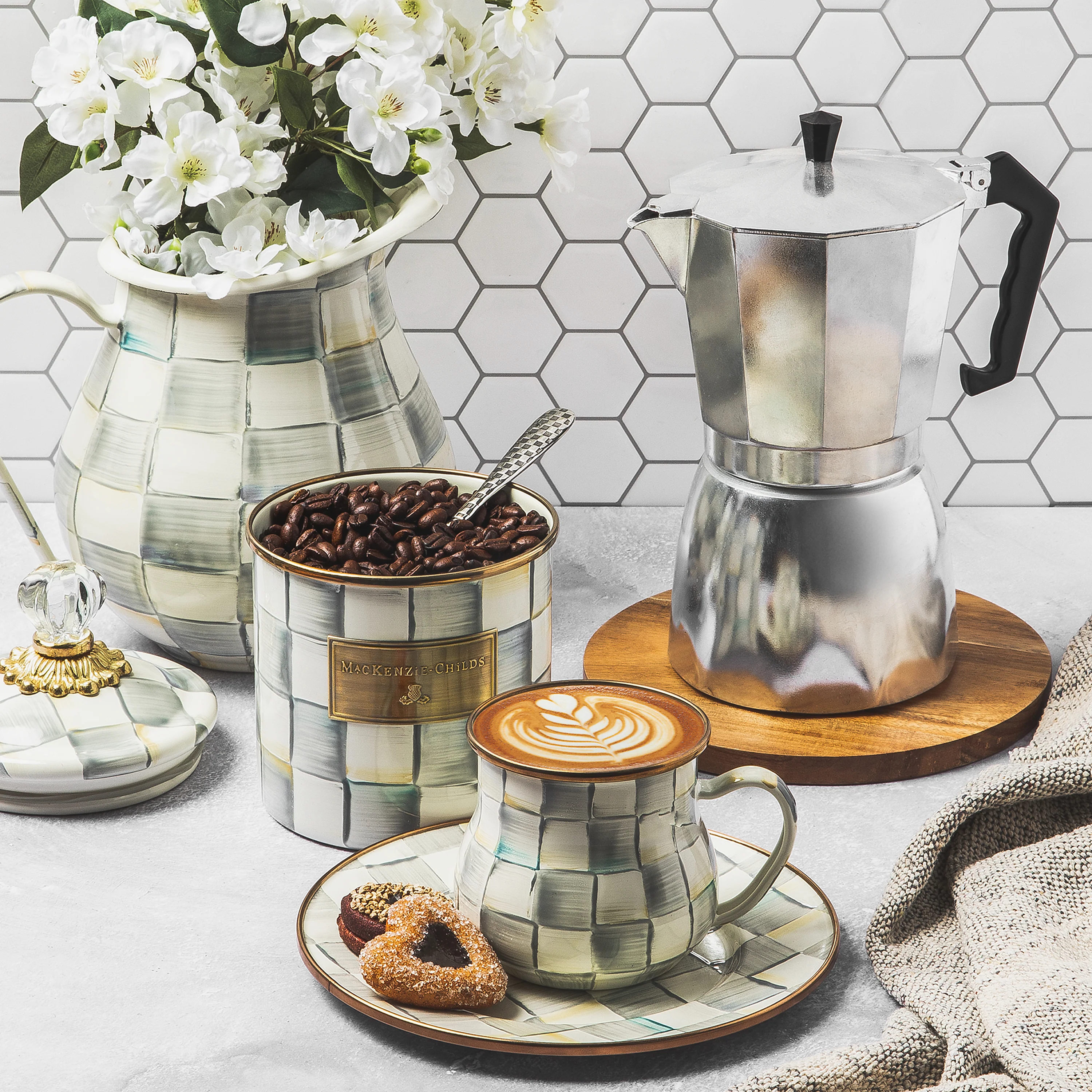 MacKenzie-Childs Check Design Enamel Mugs - Image 5
