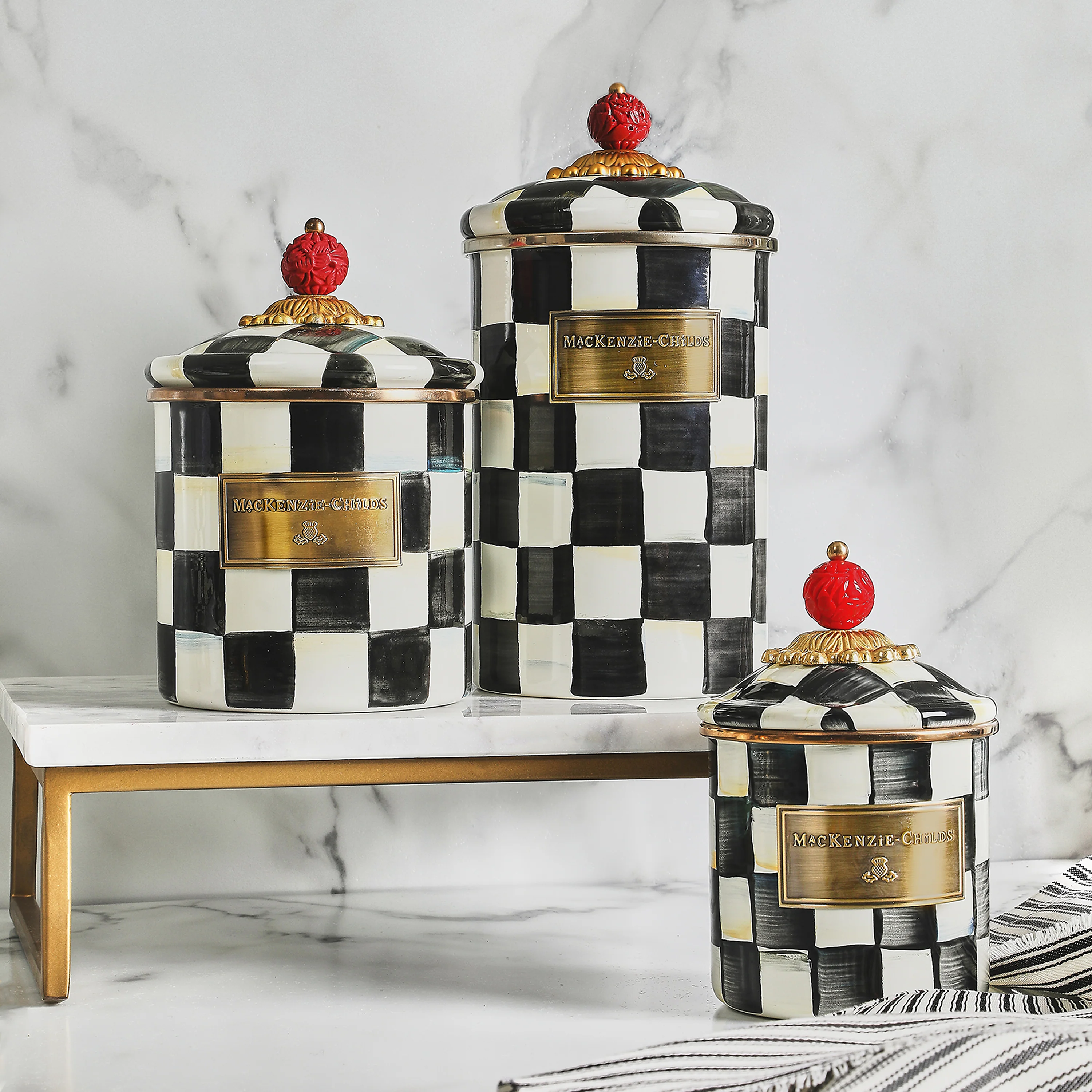 MacKenzie-Childs Courtly Check Storage Canisters - Image 3