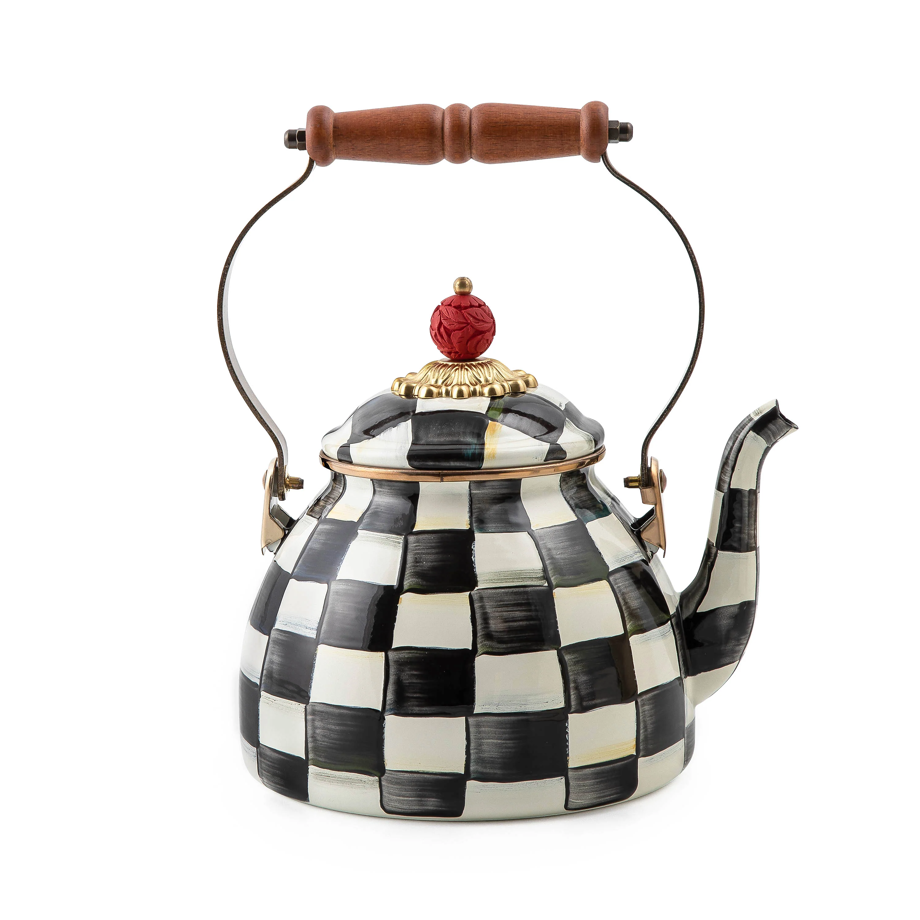 MacKenzie-Childs Courtly Check Stove Top Tea Kettle - Image 2