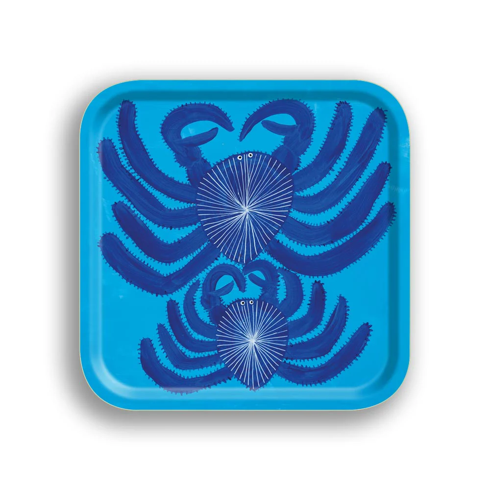 Crabs Small Square Birchwood Tray