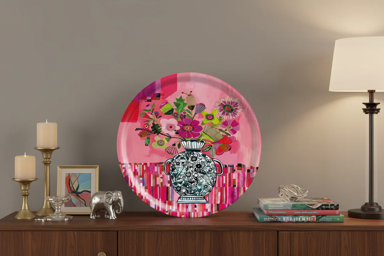 Crimson Blush Round Tray - Image 4
