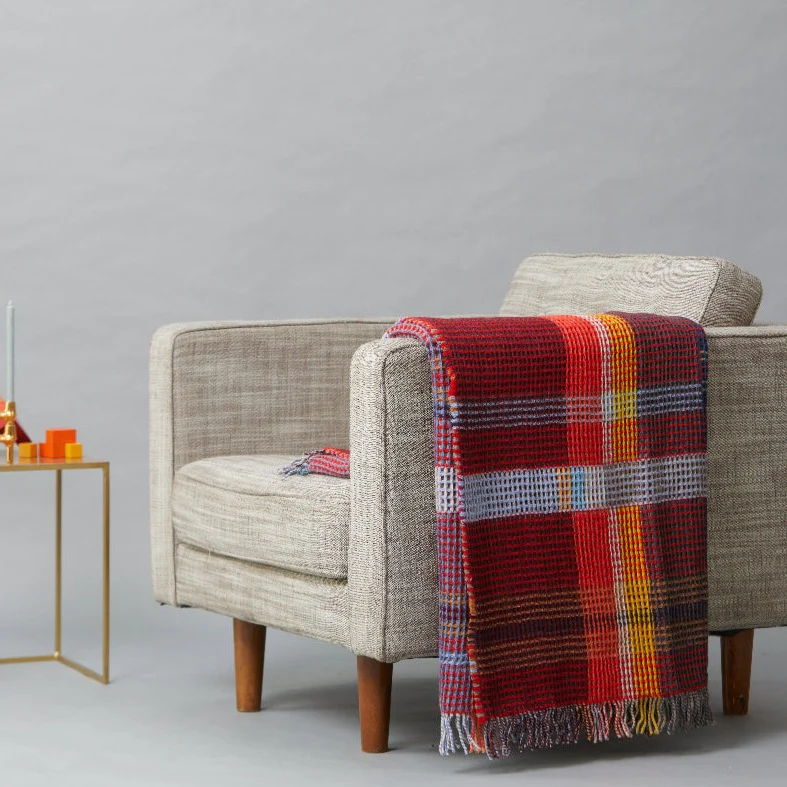 Dorothy Rose/Red HoneyComb Throws 100% Lambswool