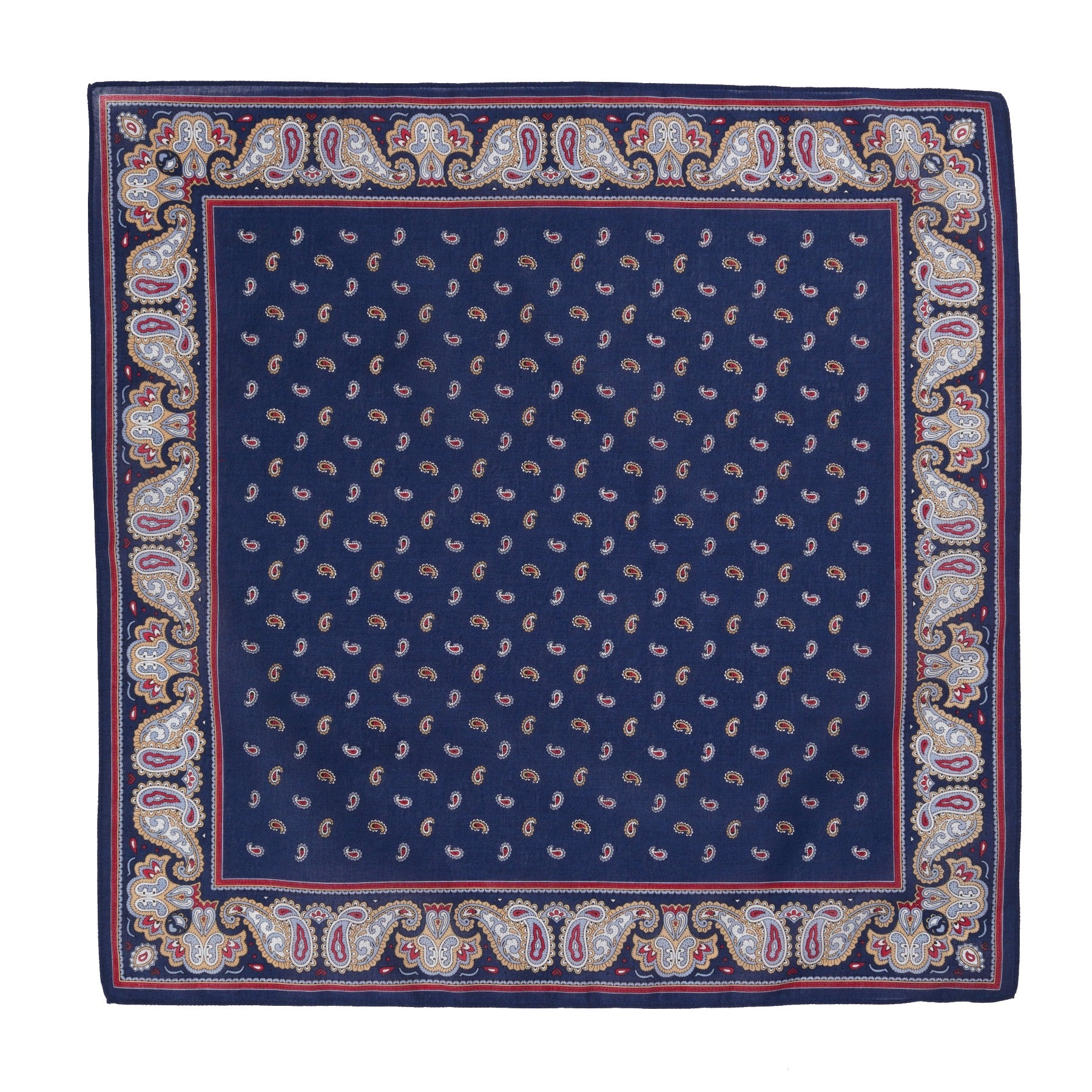 Men's Cotton Handkerchiefs - Decorative Paisley Border - Image 4