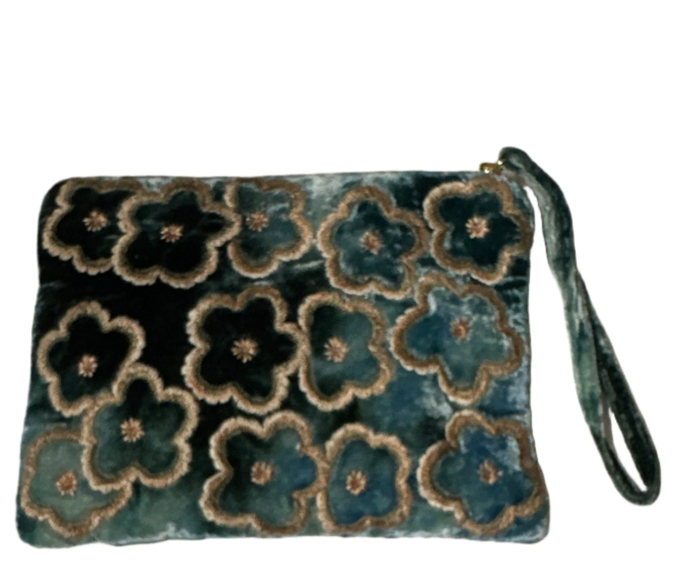Hand Embroidered Silk Velvet 'Zip Pouch' - Image 5