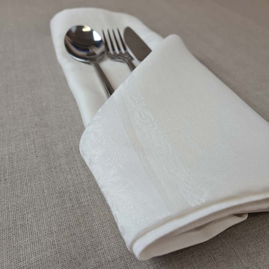 Irish Linen Double Damask Fine Scroll Table Linens - Image 4