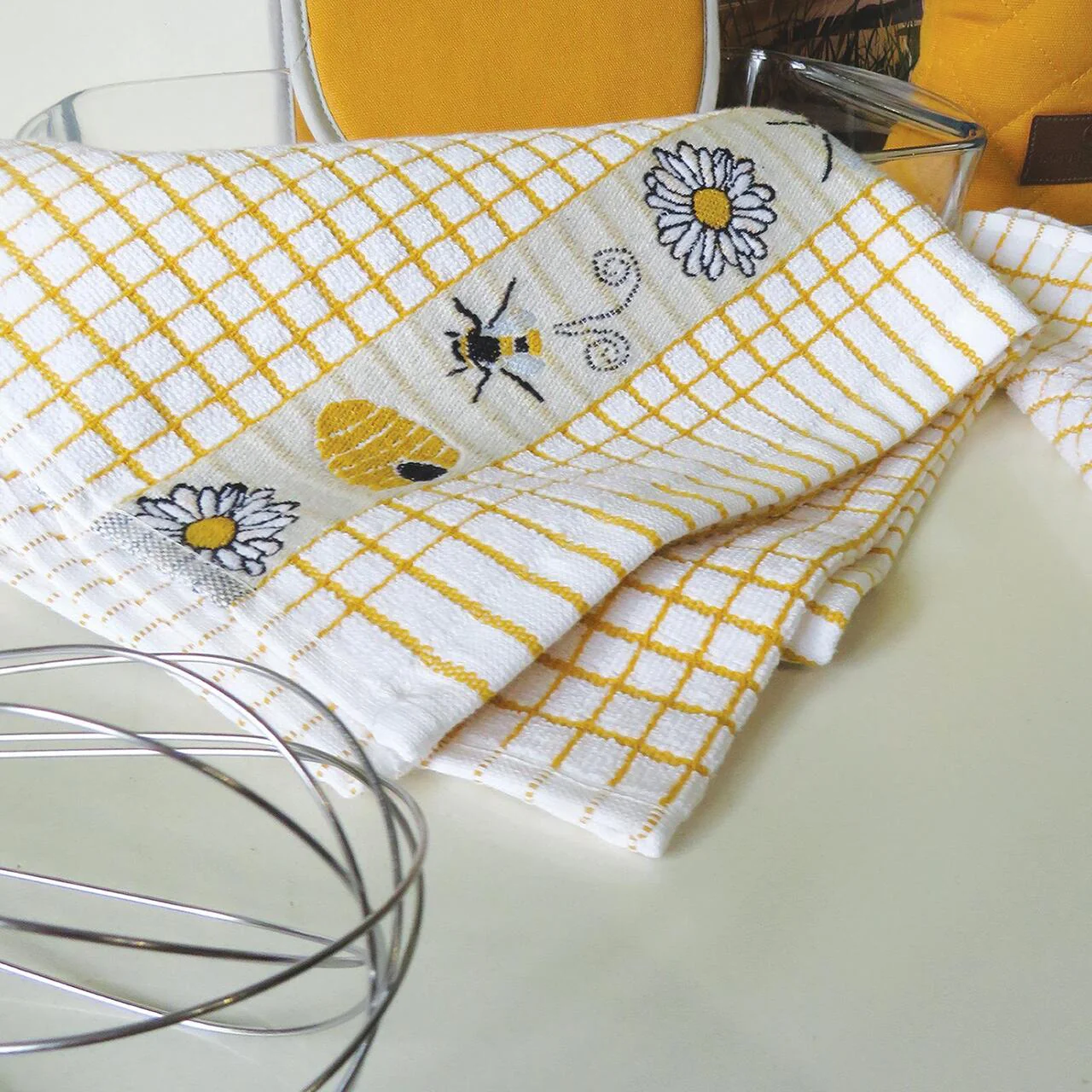 Jacquard Patterned Cotton Terry Tea Towel - Image 2