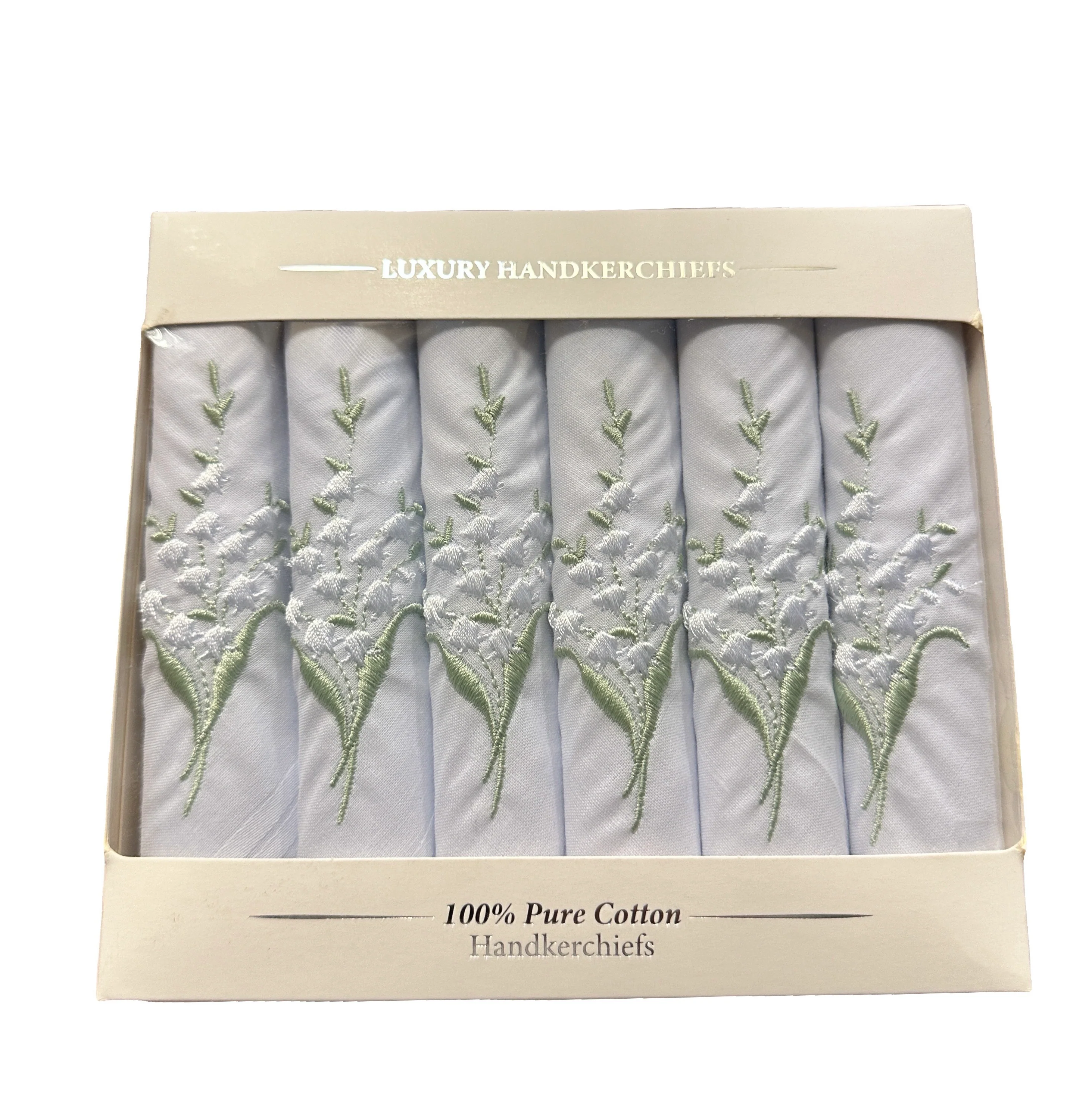 Ladies Cotton Handkerchiefs - Lily of the Valley (Box of 6) - Image 2