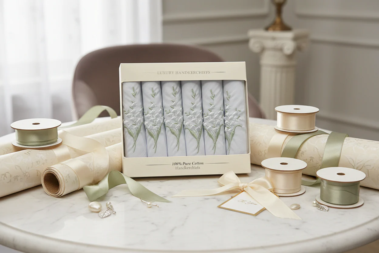 Ladies Cotton Handkerchiefs - Lily of the Valley (Box of 6) - Image 3
