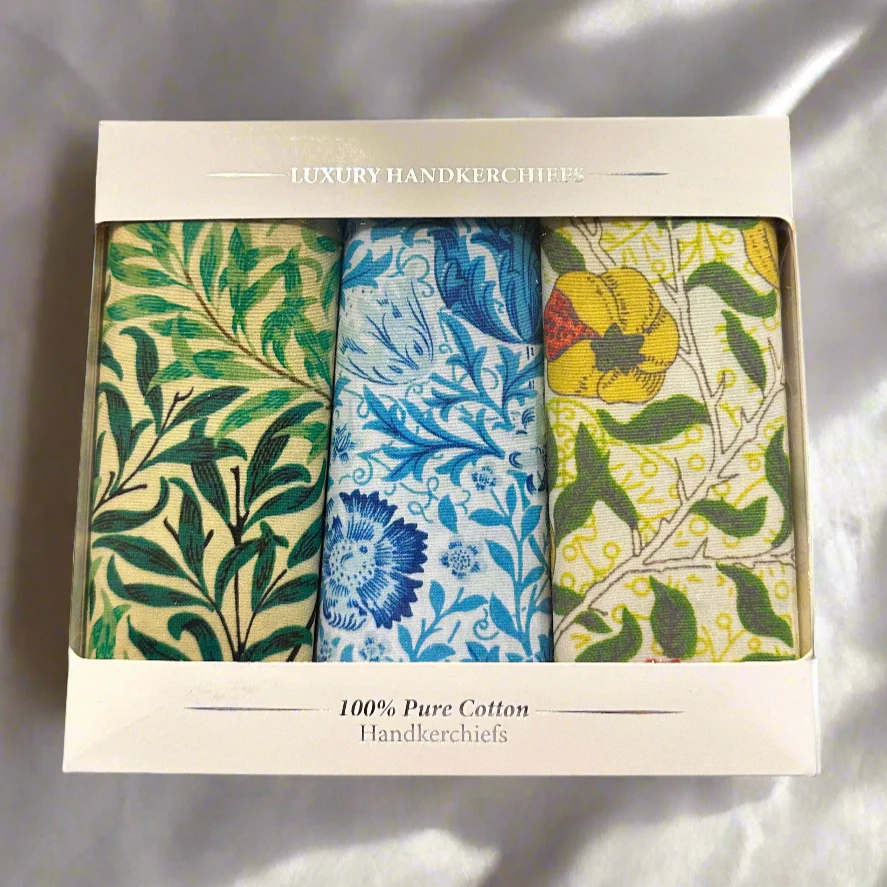 Ladies Cotton Handkerchiefs - William Morris (Box of 3) - Image 3