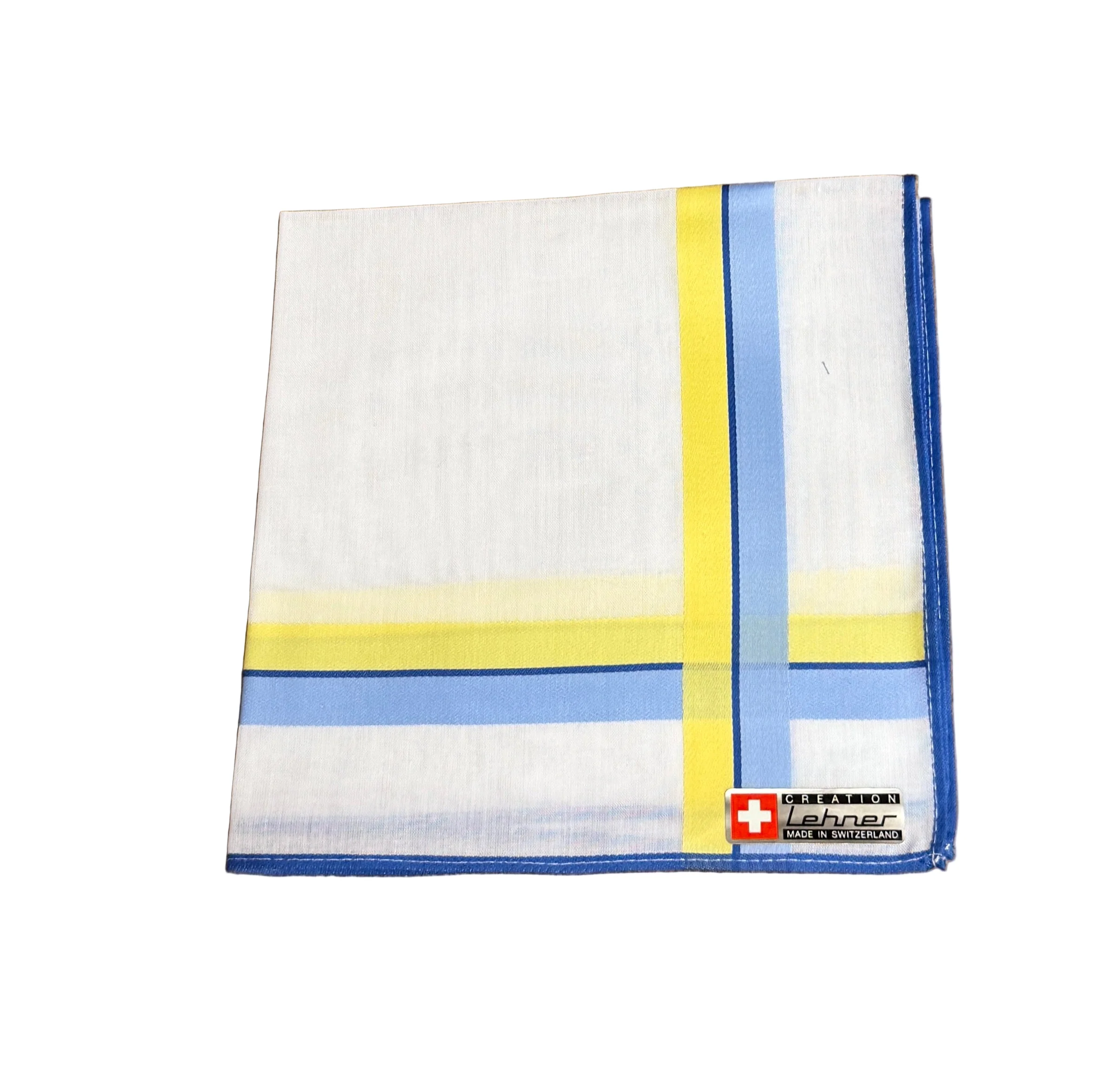 Lehner Ladies Swiss Cotton Handkerchiefs - Double Stripe Border - Image 2