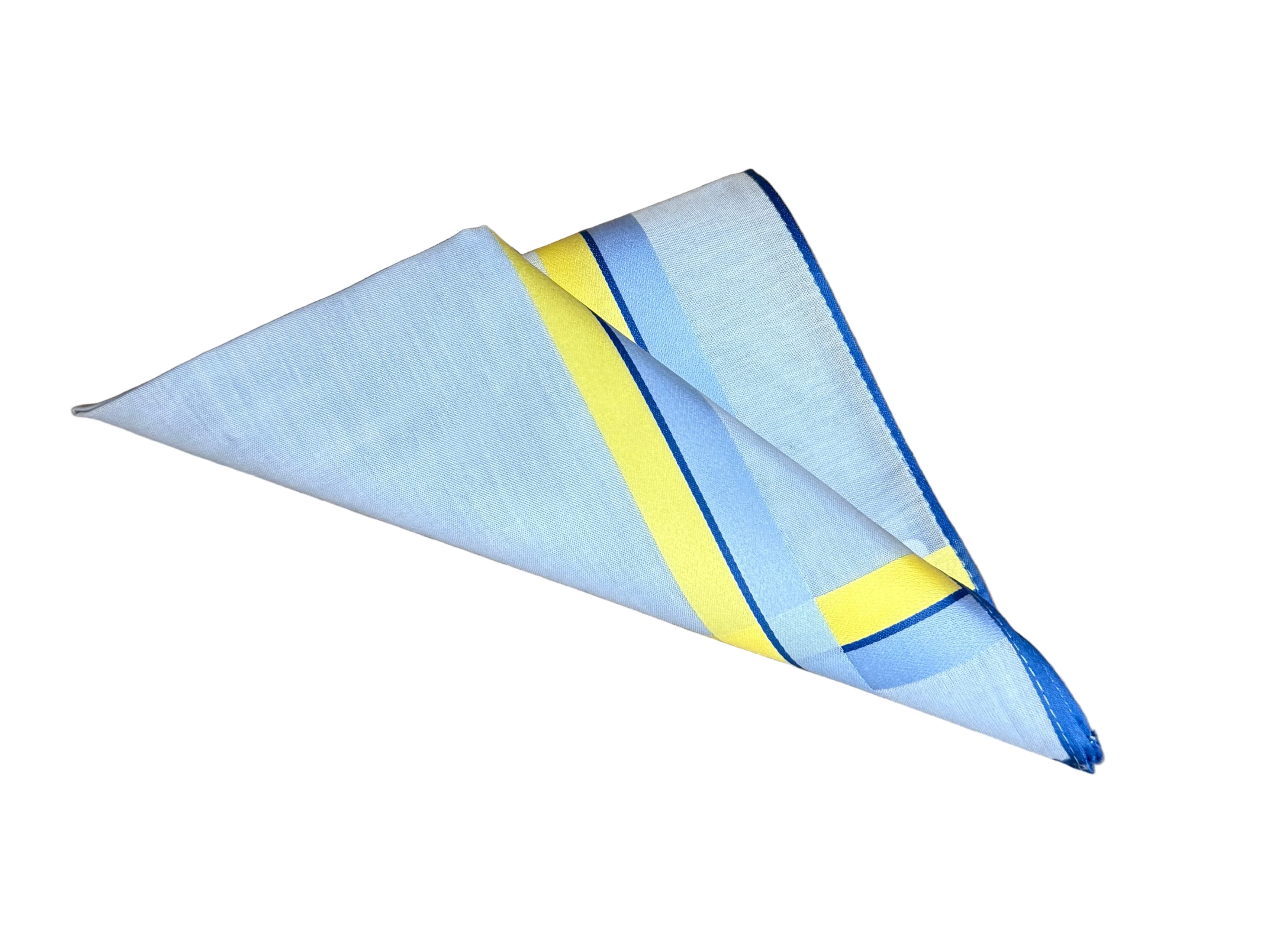 Lehner Ladies Swiss Cotton Handkerchiefs - Double Stripe Border - Image 3