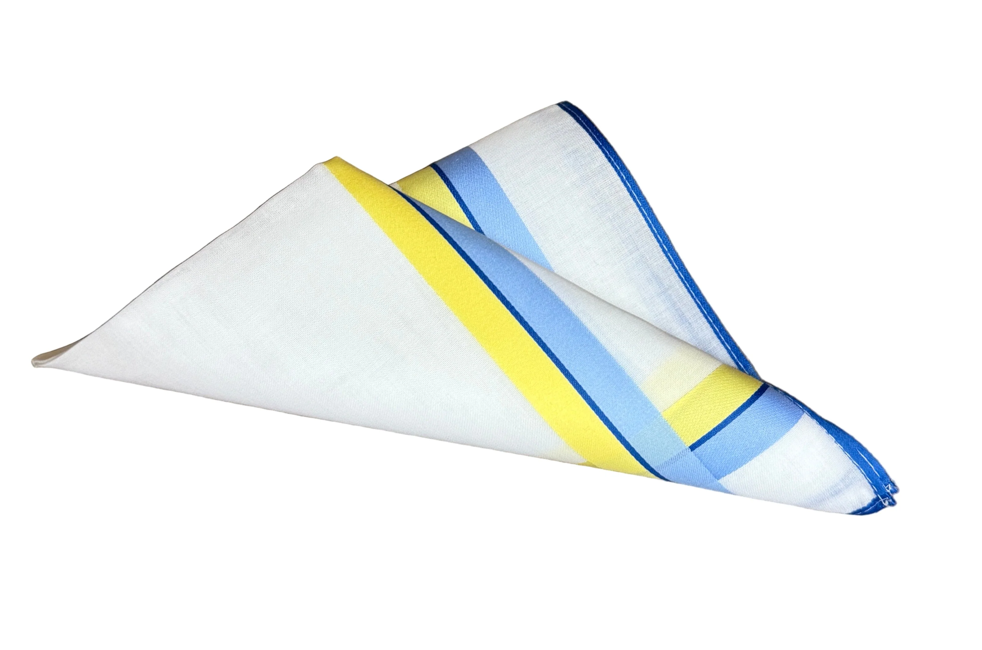 Lehner Ladies Swiss Cotton Handkerchiefs - Double Stripe Border - Image 4