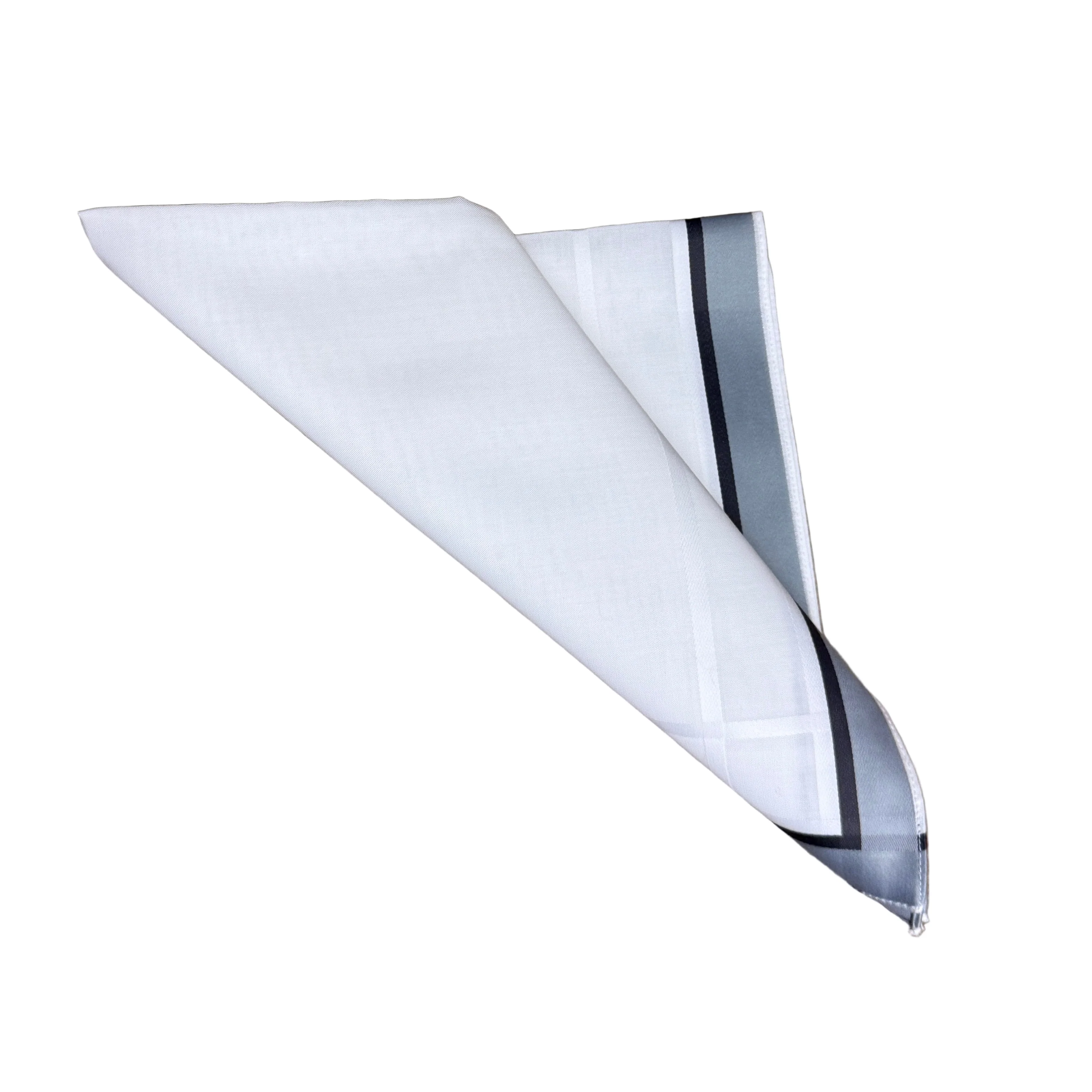 Lehner Men's Swiss Cotton Handkerchiefs - Double Border Design - Image 2