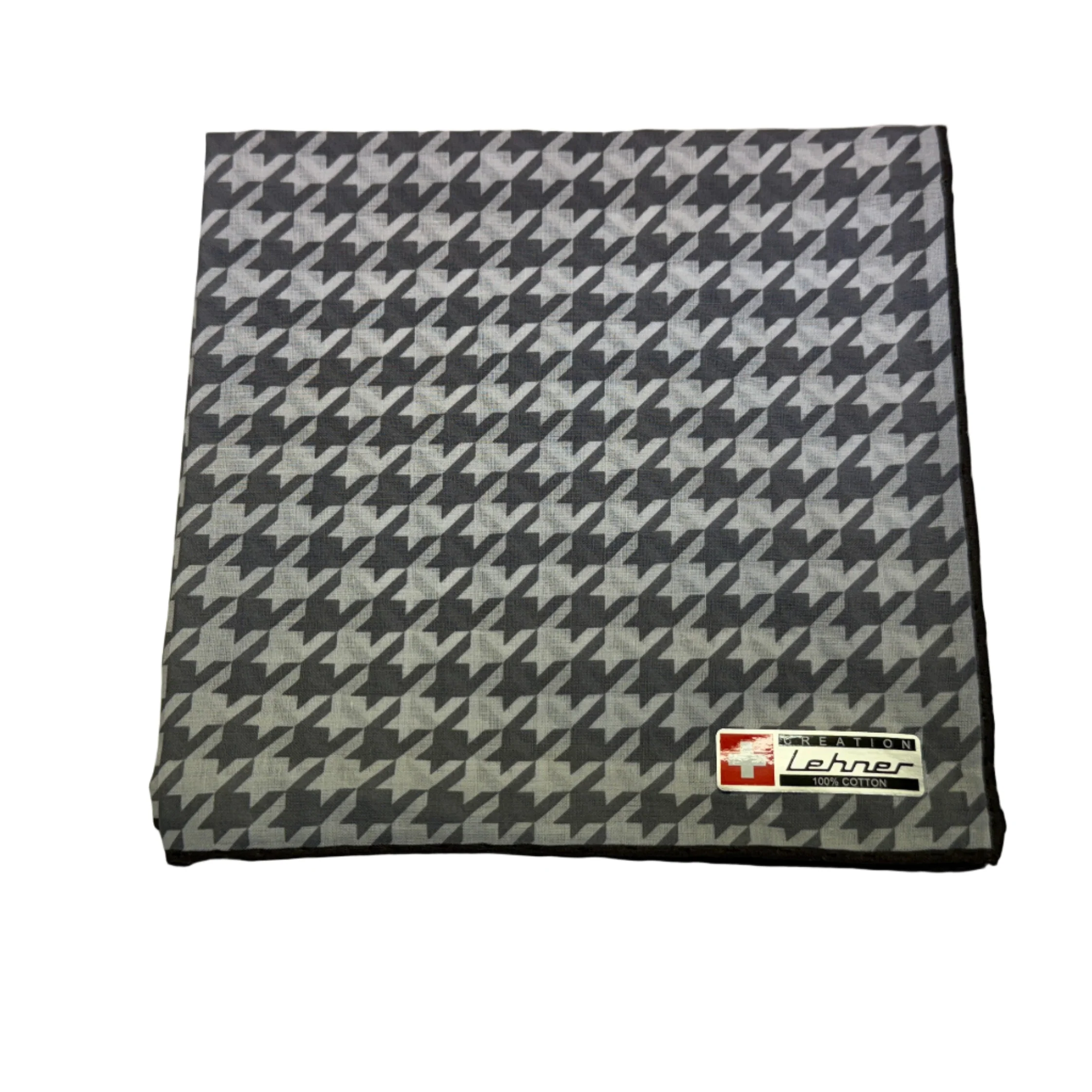 Lehner Ladies Swiss Cotton Handkerchiefs - Houndstooth Design - Image 2