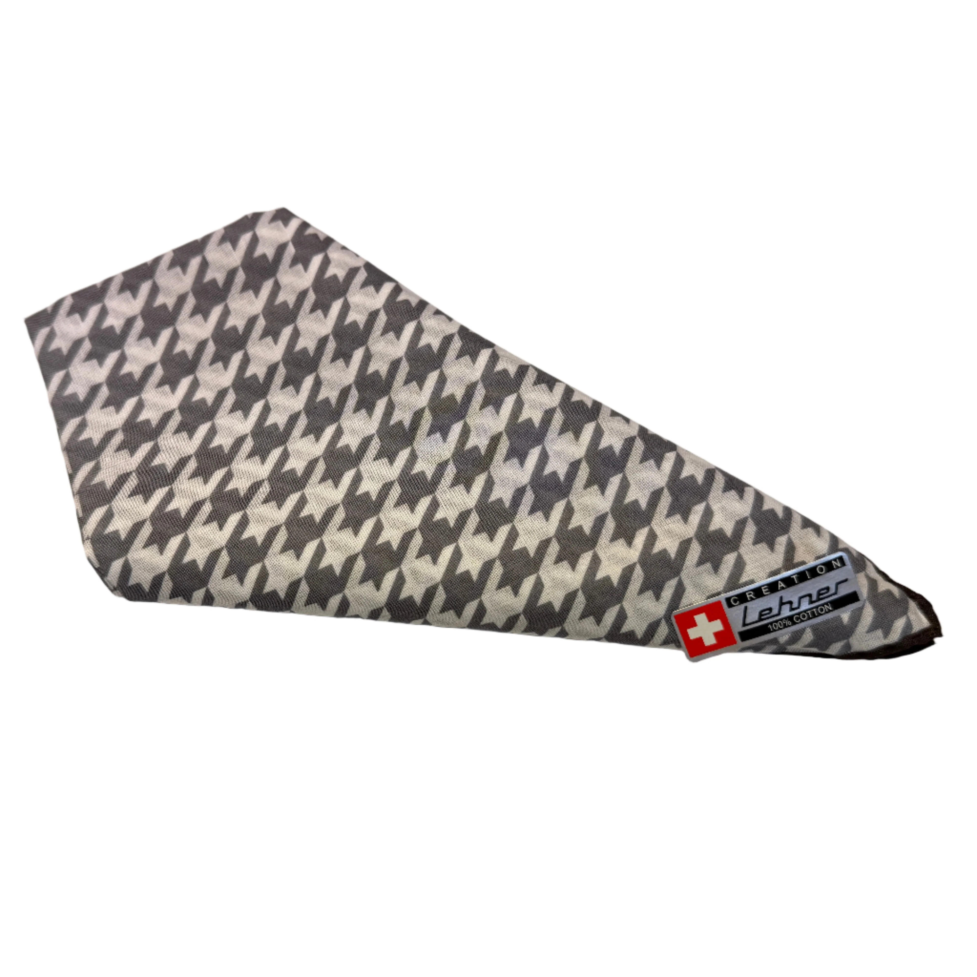 Lehner Ladies Swiss Cotton Handkerchiefs - Houndstooth Design - Image 3