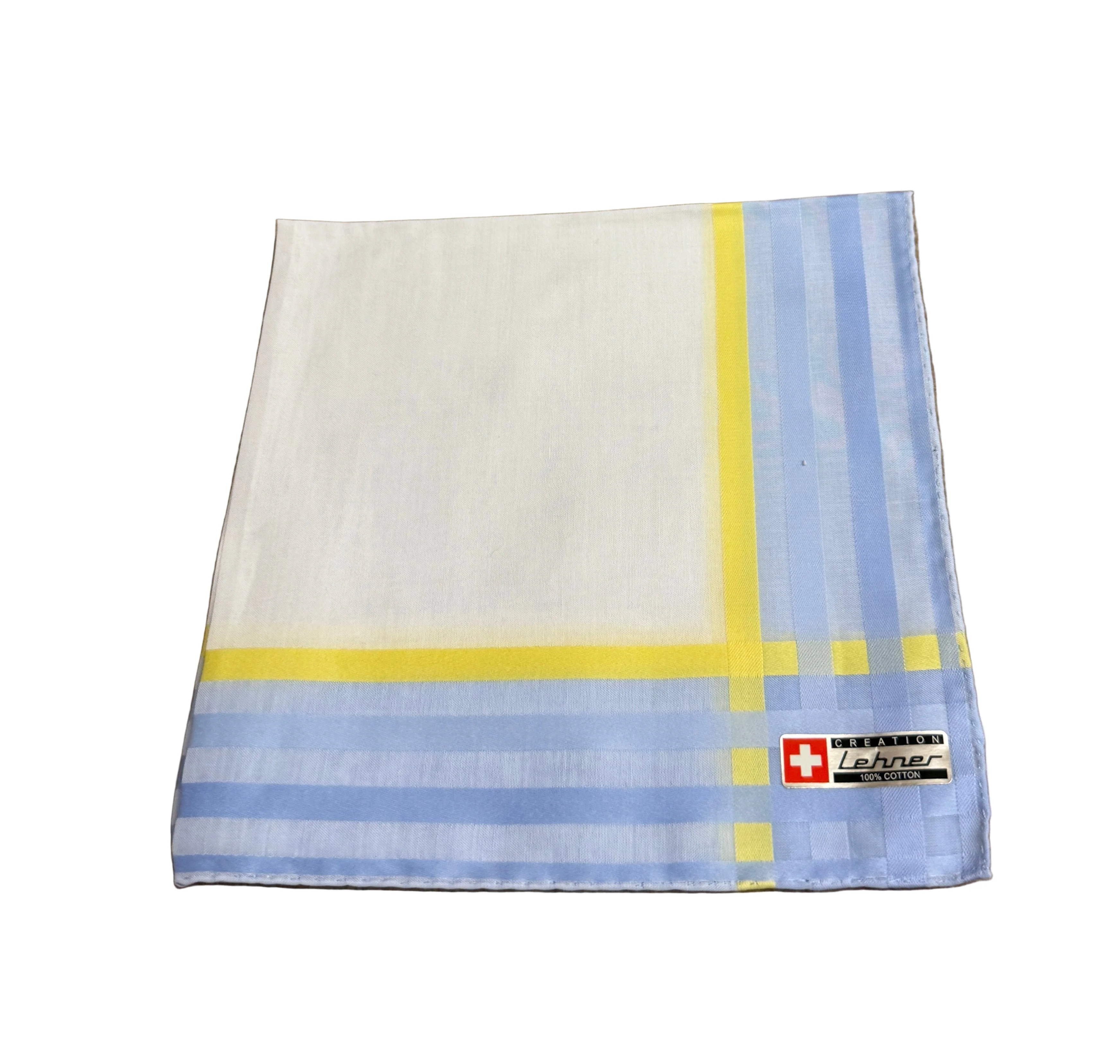 Lehner Ladies Swiss Cotton Handkerchiefs - Multi Stripe Border - Image 4