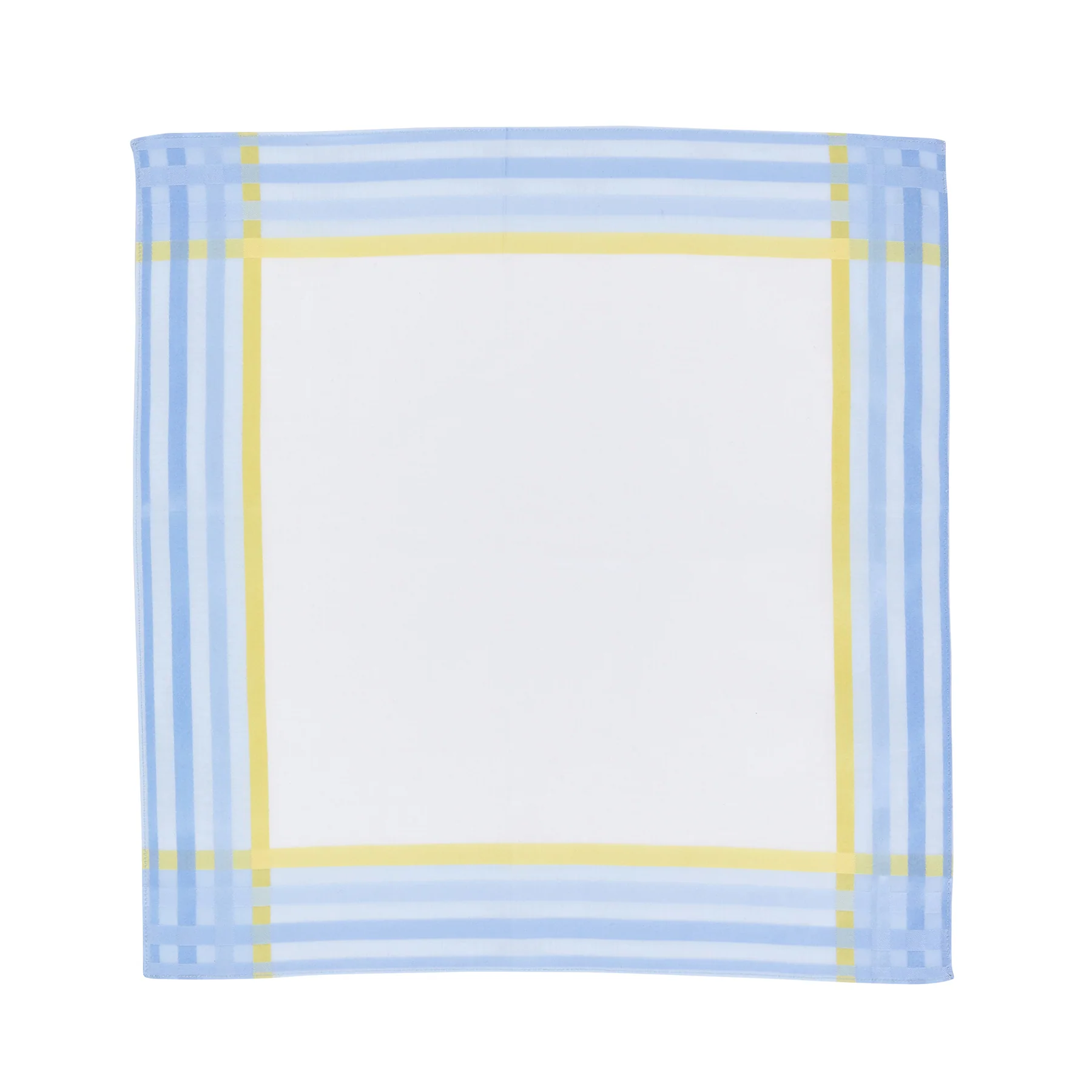 Lehner Ladies Swiss Cotton Handkerchief - Triple Stripe Border - Image 2