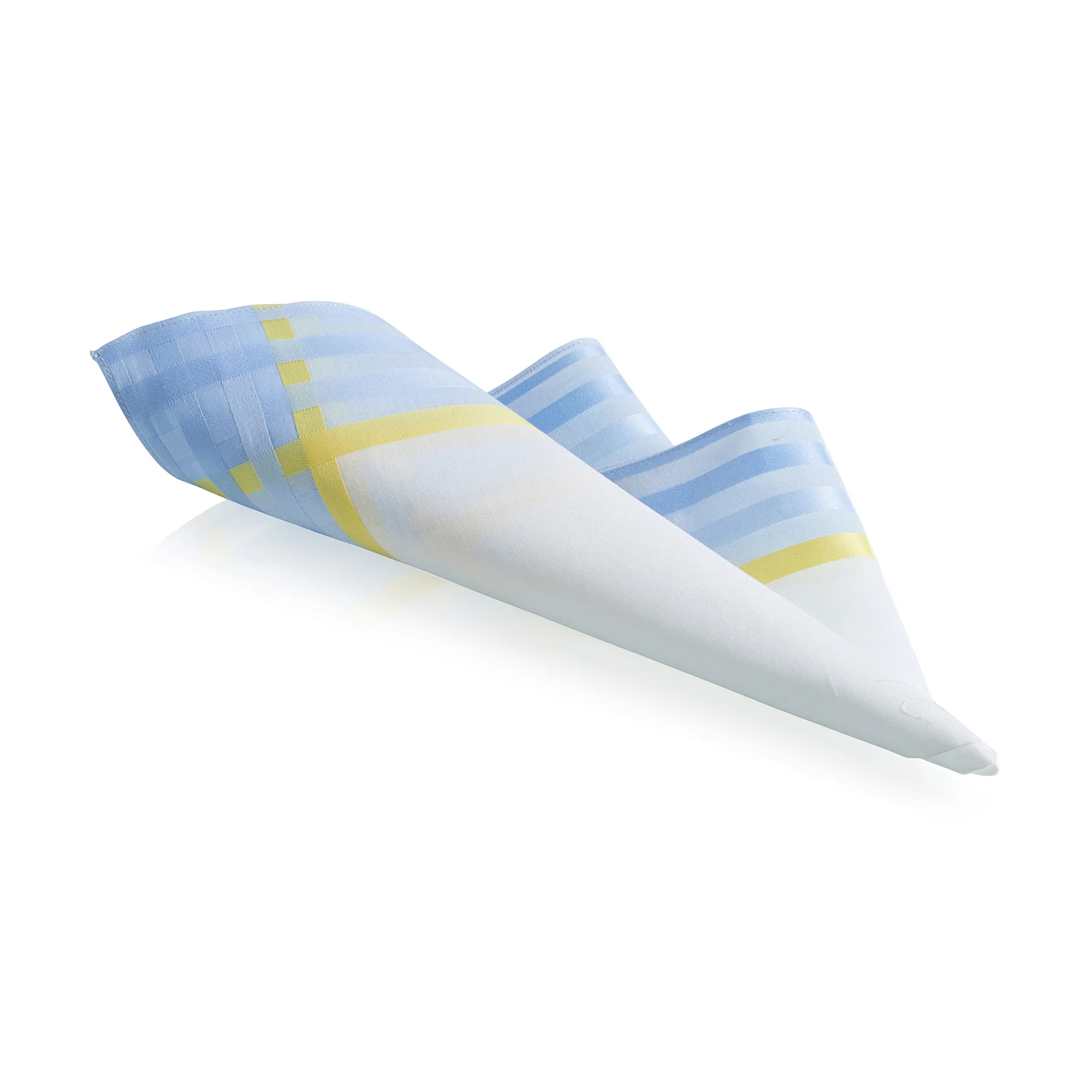 Lehner Ladies Swiss Cotton Handkerchief - Triple Stripe Border - Image 3