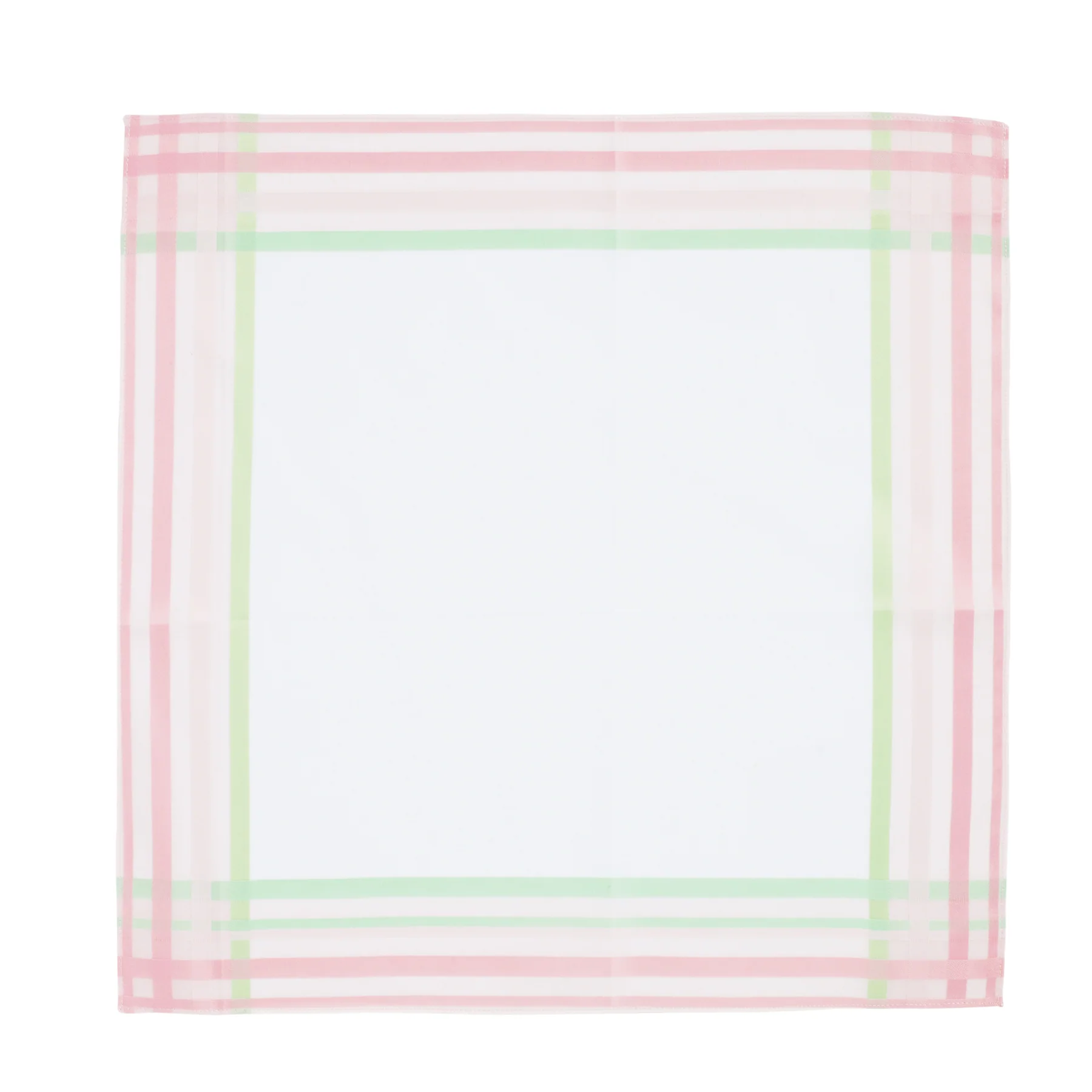 Lehner Ladies Swiss Cotton Handkerchief - Triple Stripe Border - Image 4