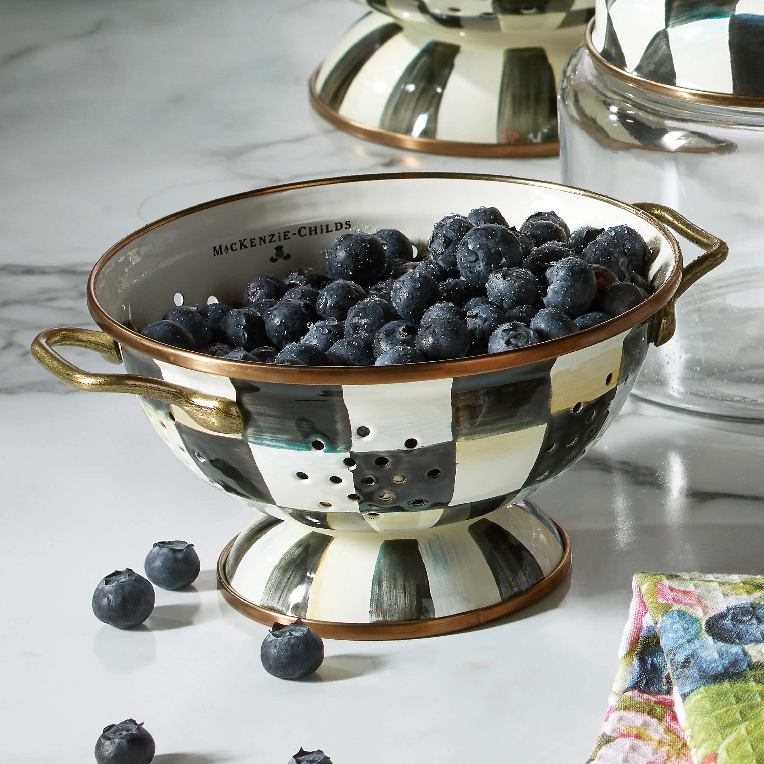 MacKenzie-Childs Check Design Colander