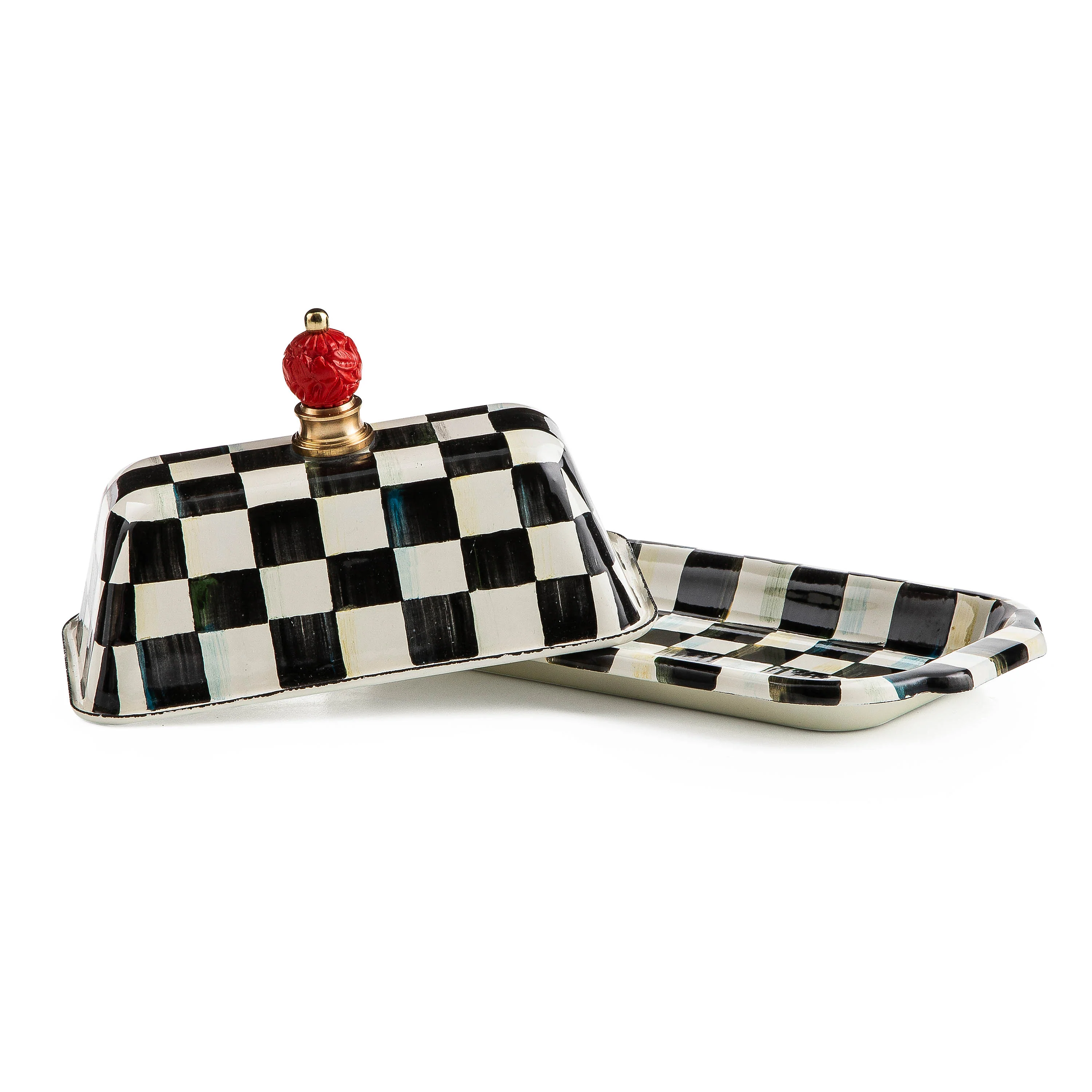 MacKenzie-Childs Check Design Butter Dish - Image 2