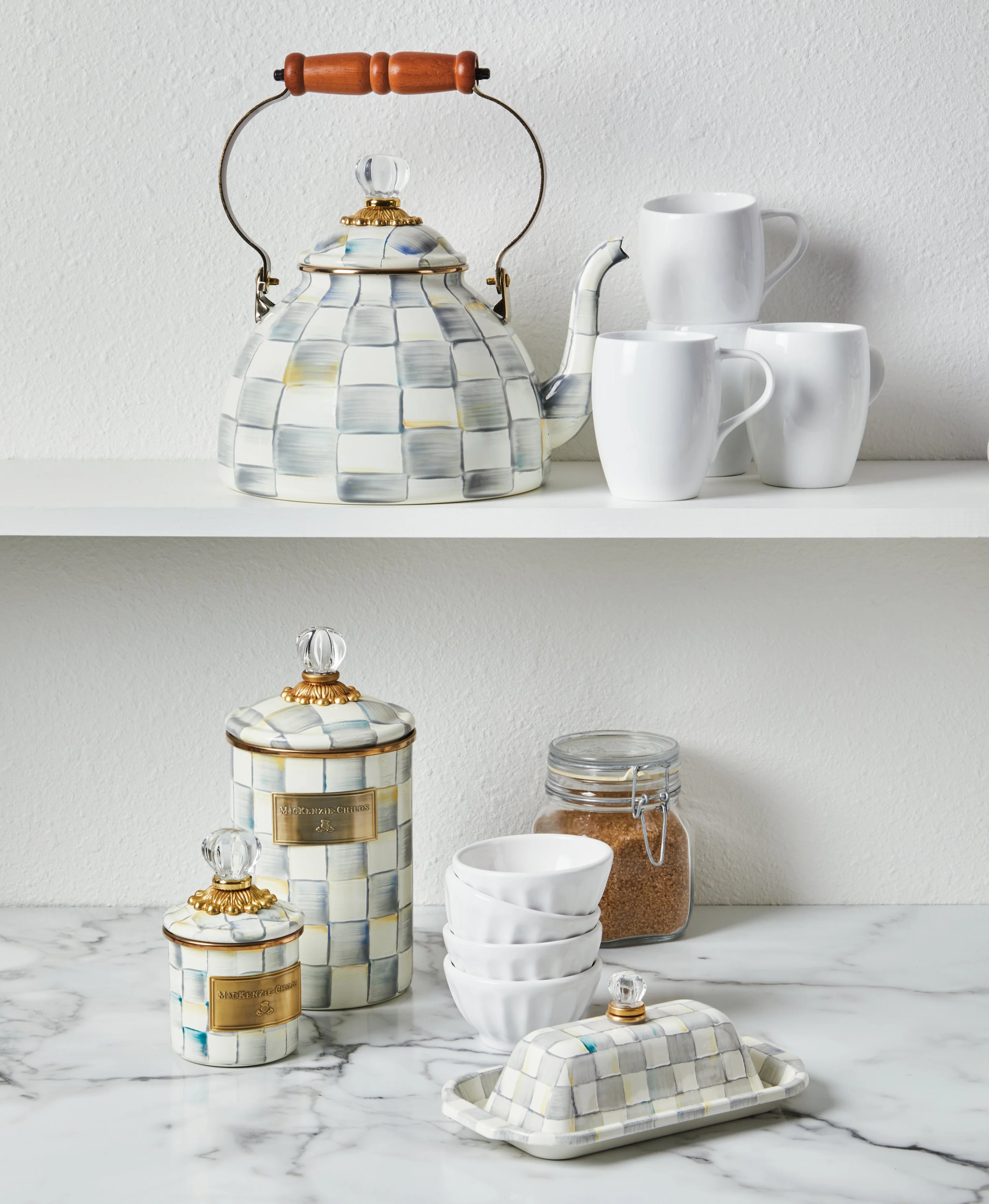 MacKenzie-Childs Check Design Butter Dish - Image 3