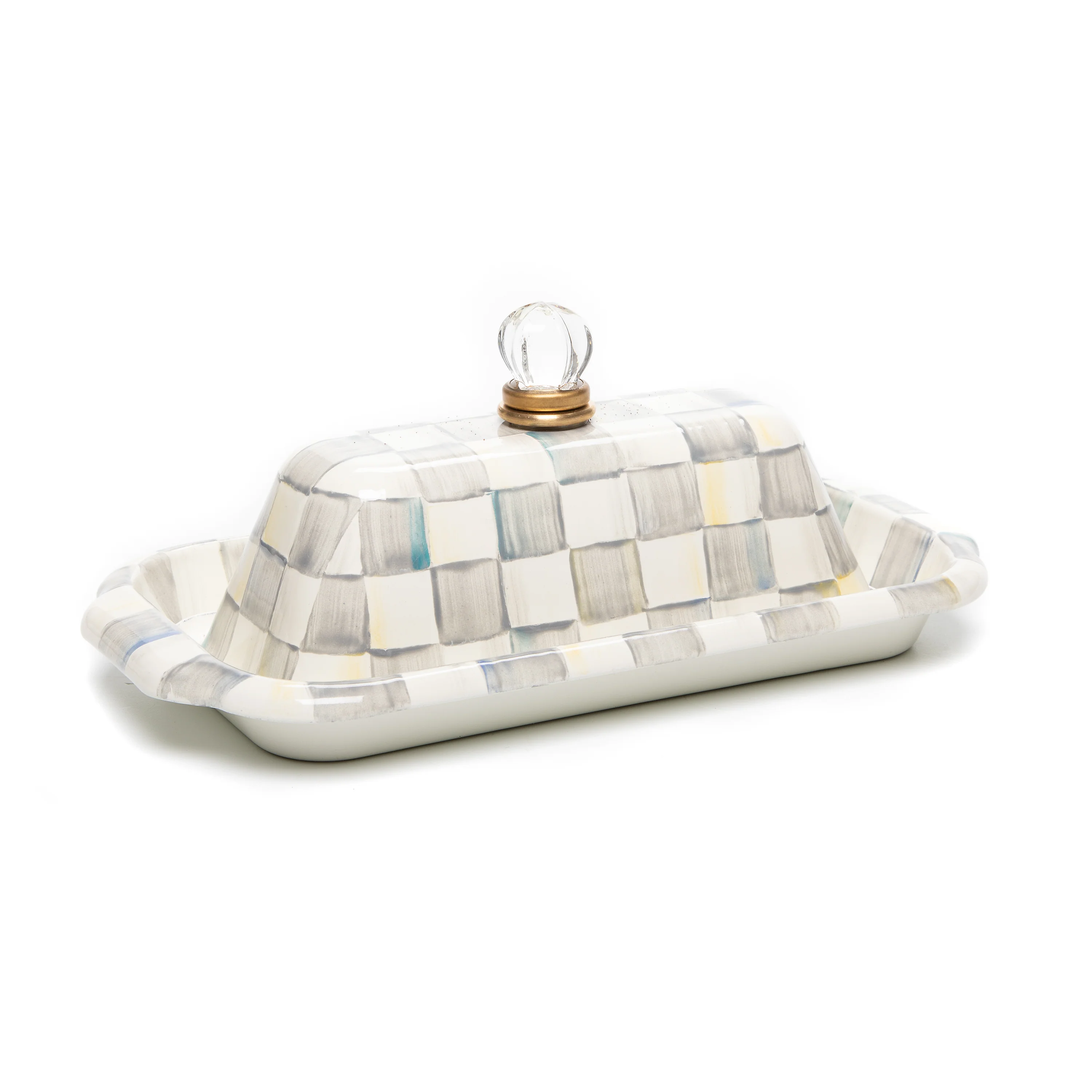 MacKenzie-Childs Check Design Butter Dish - Image 4