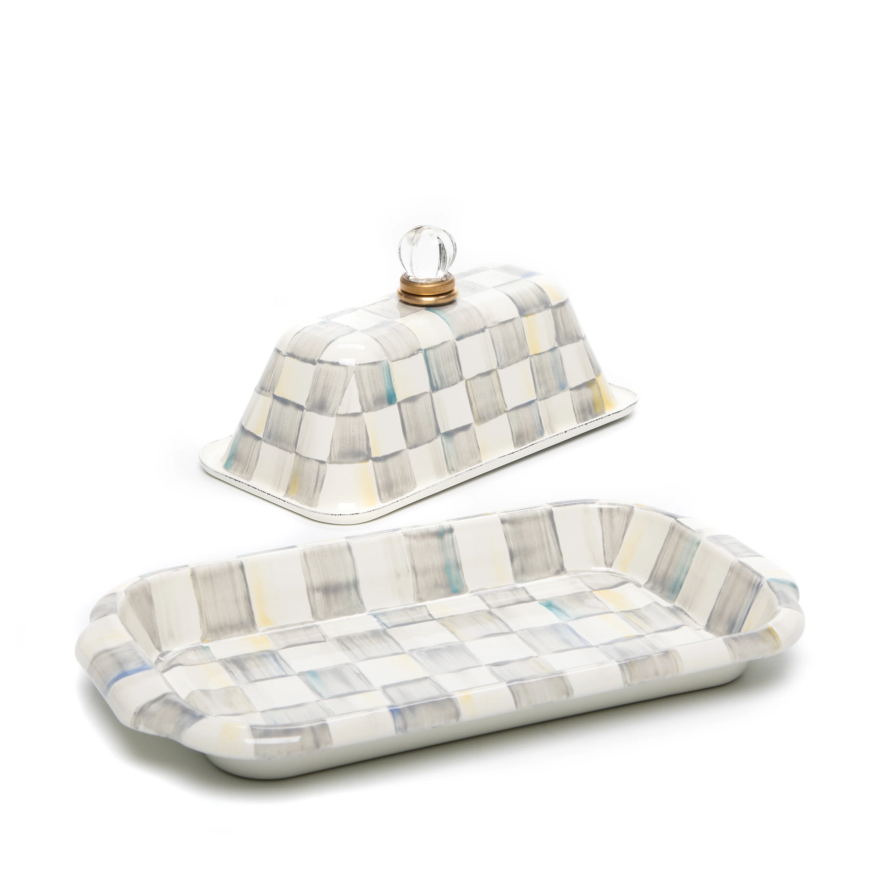 MacKenzie-Childs Check Design Butter Dish - Image 5