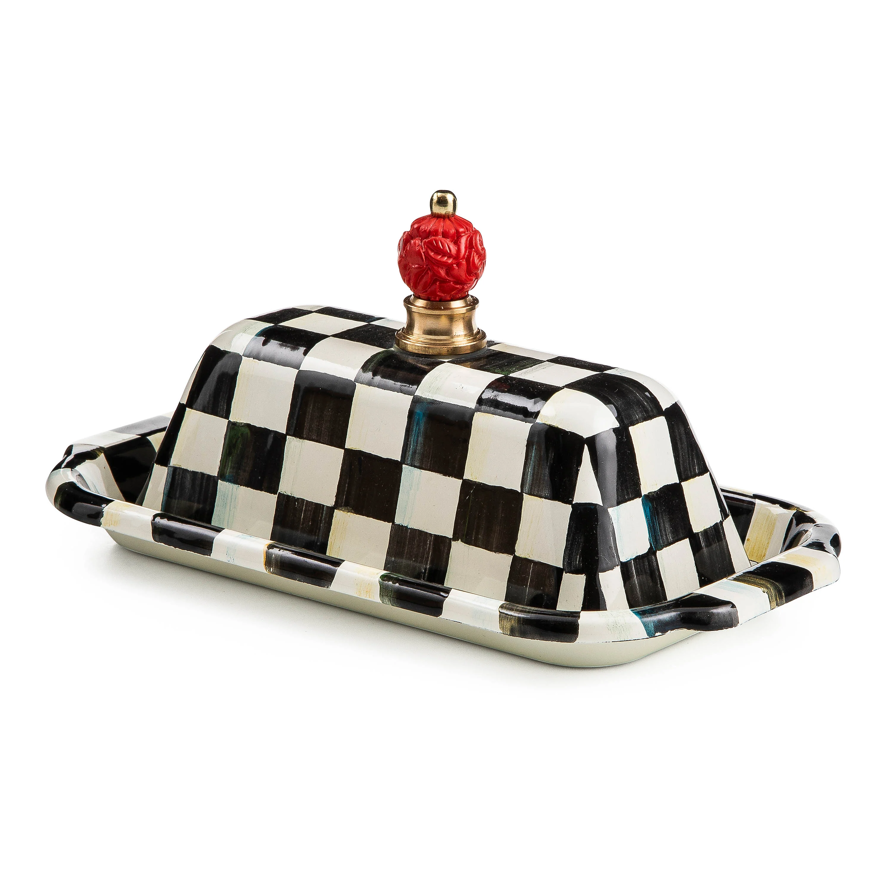 MacKenzie-Childs Check Design Butter Dish - Image 6
