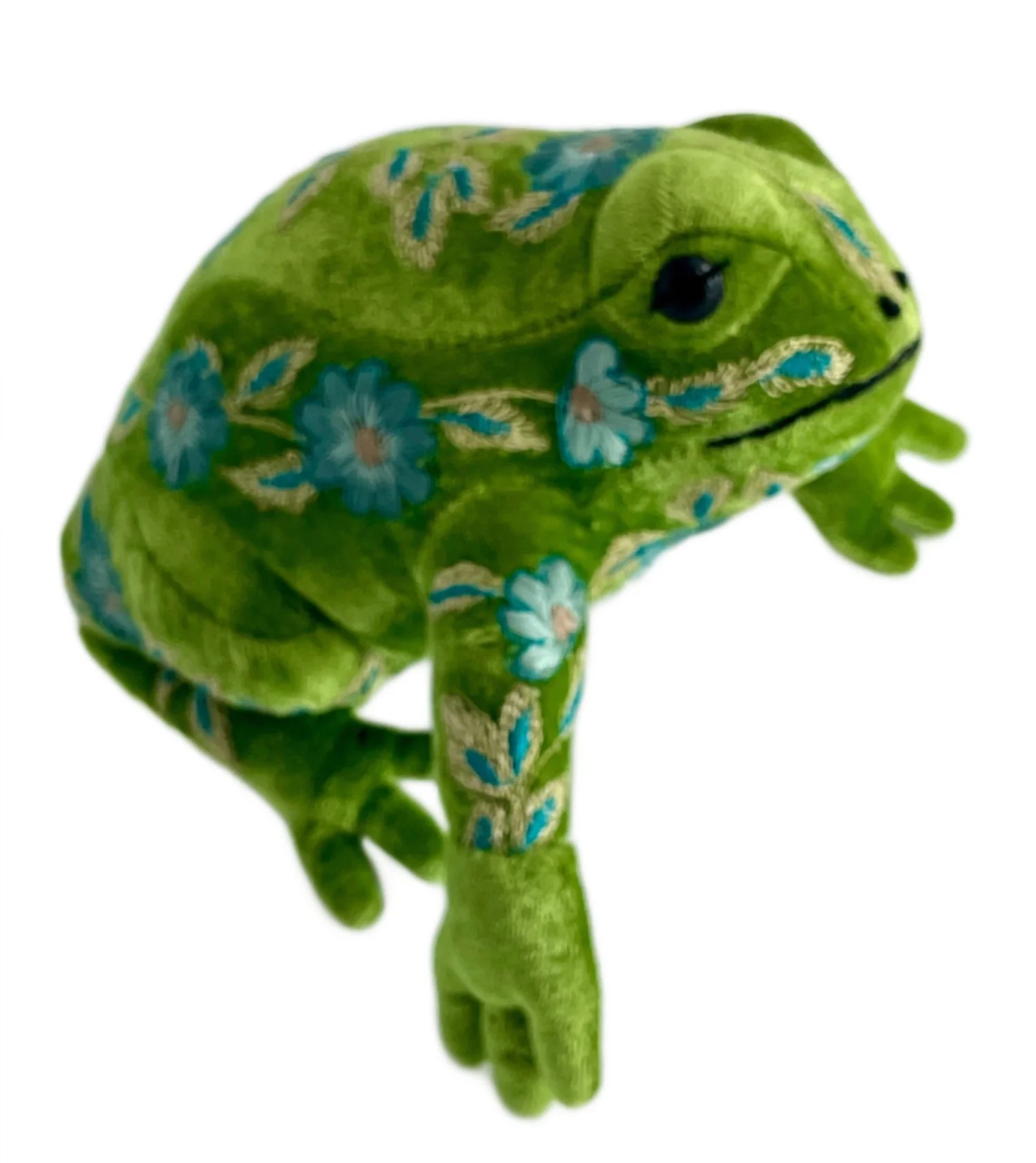 Megan Frog Hand Embroidered Silk Velvet Animal Decoration - Image 3
