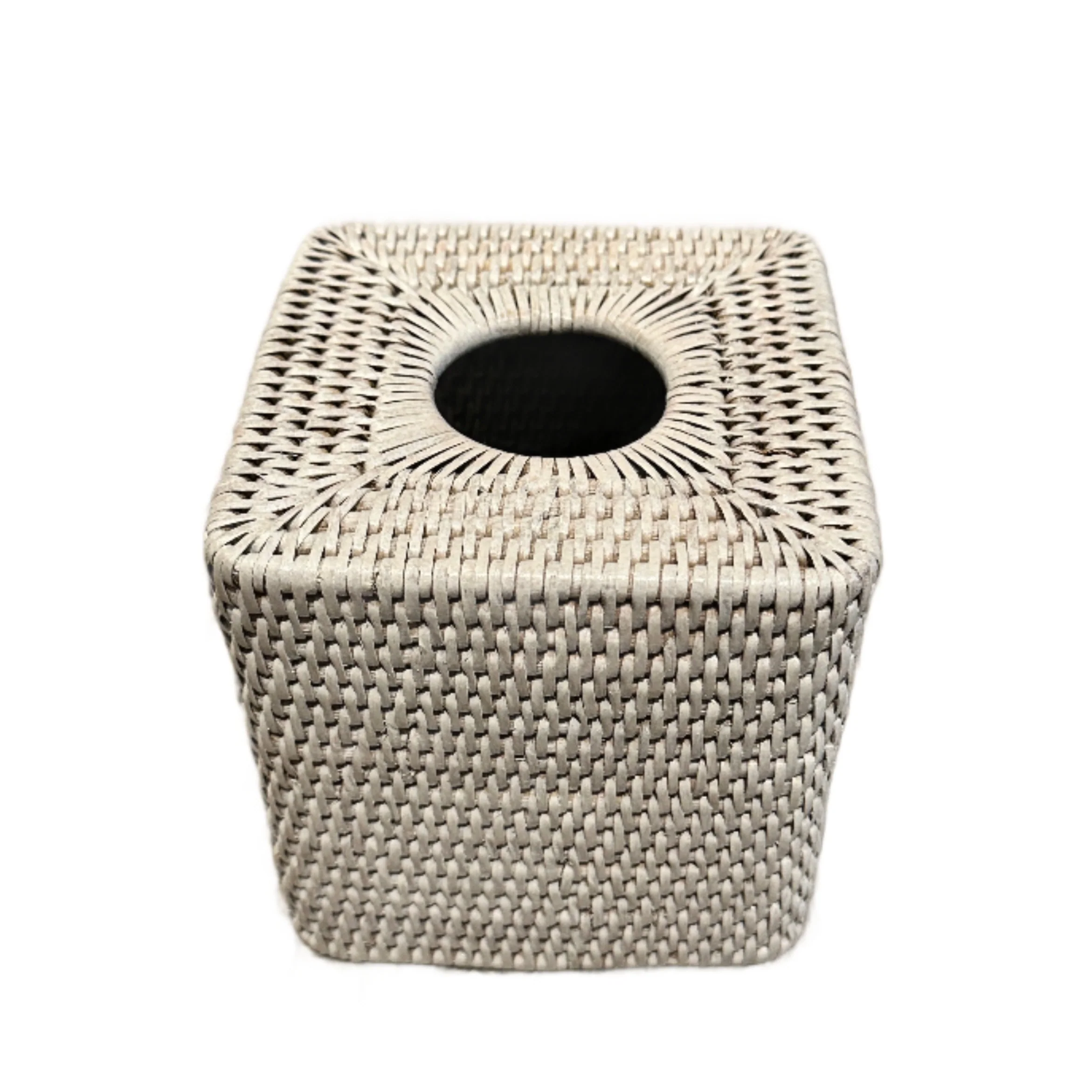 Rattan Cube Tissue Box Cover - Image 2