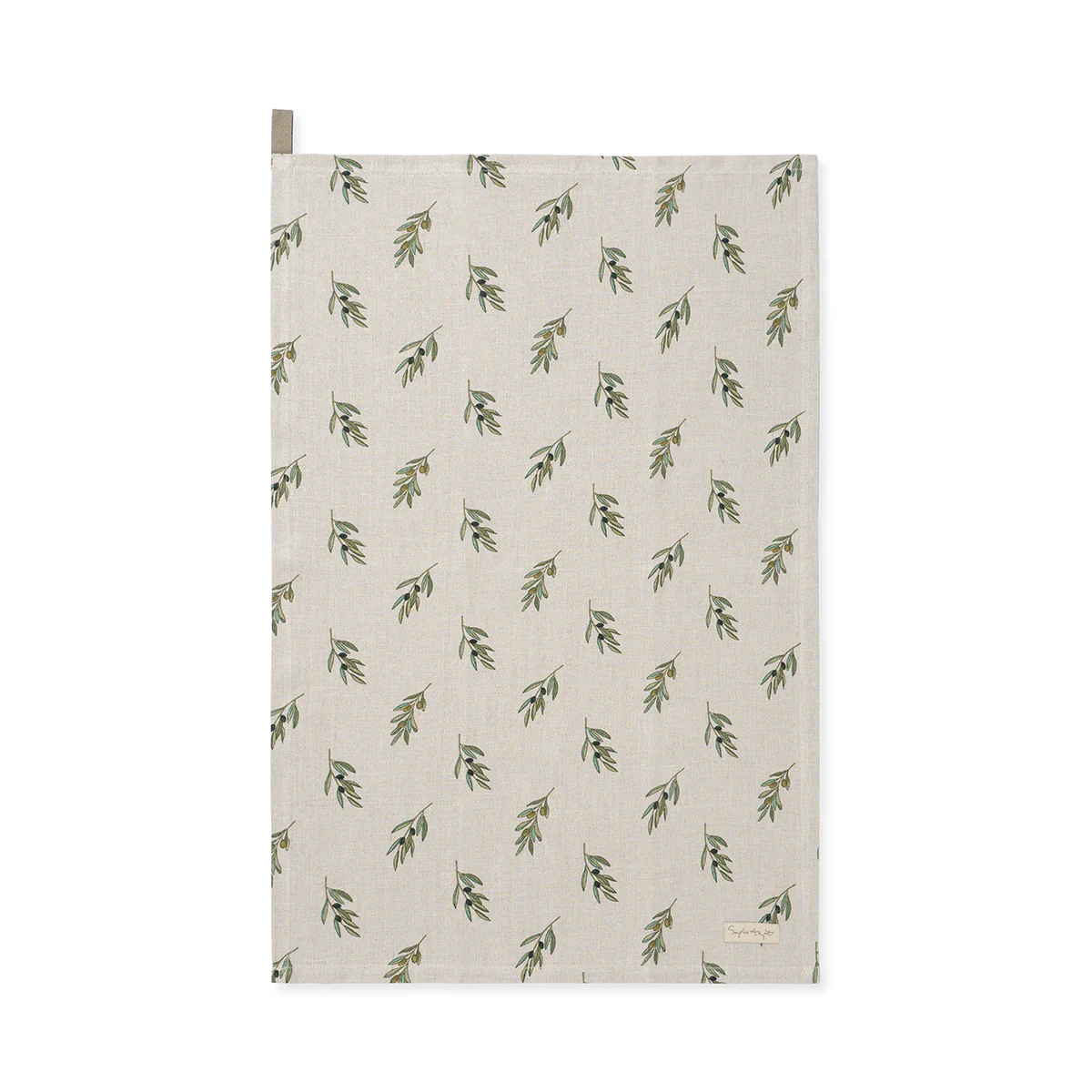 Sophie Allport 'Olive Branches' Linen Tea Towel - Image 2
