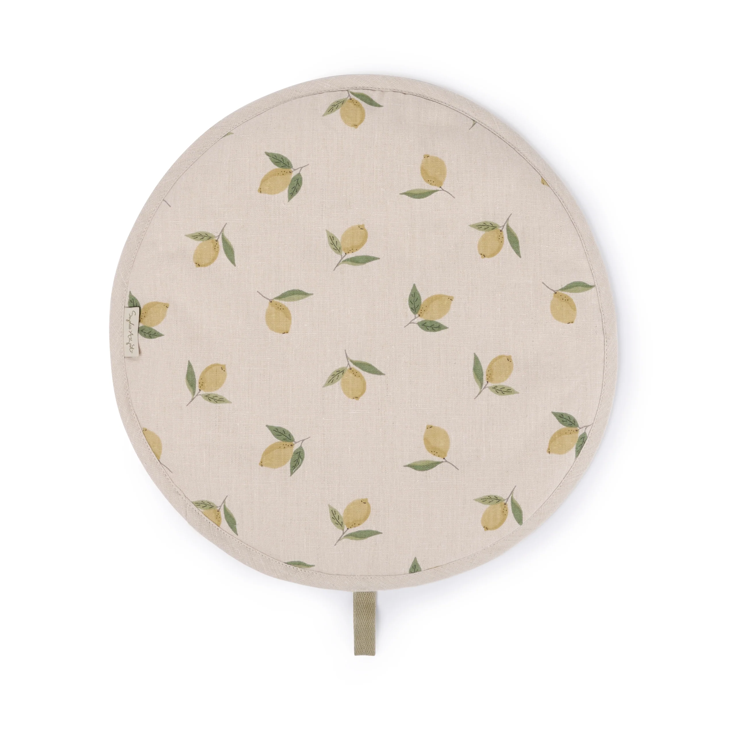 Sophie Allport Lemons Linen Circular Hob Cover