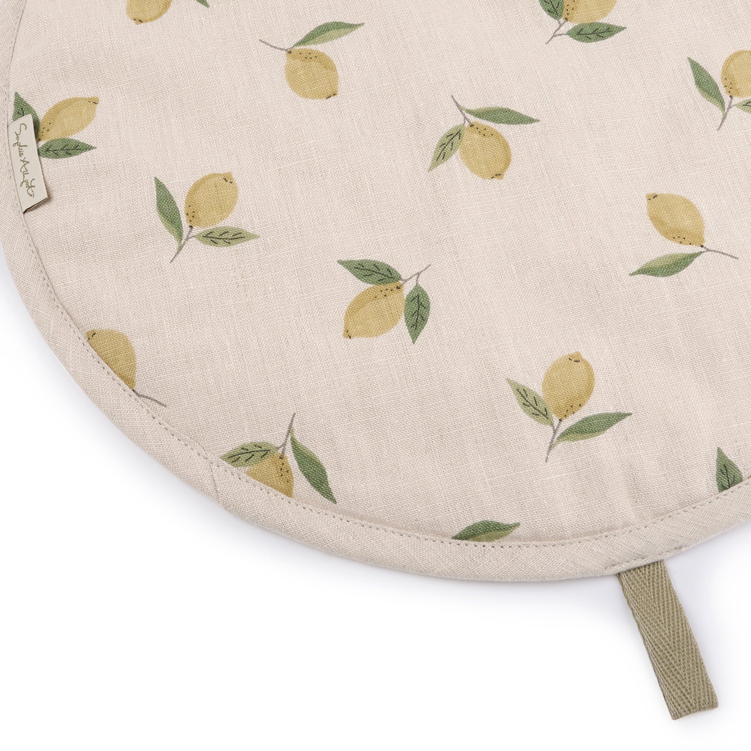 Sophie Allport Lemons Linen Circular Hob Cover - Image 4