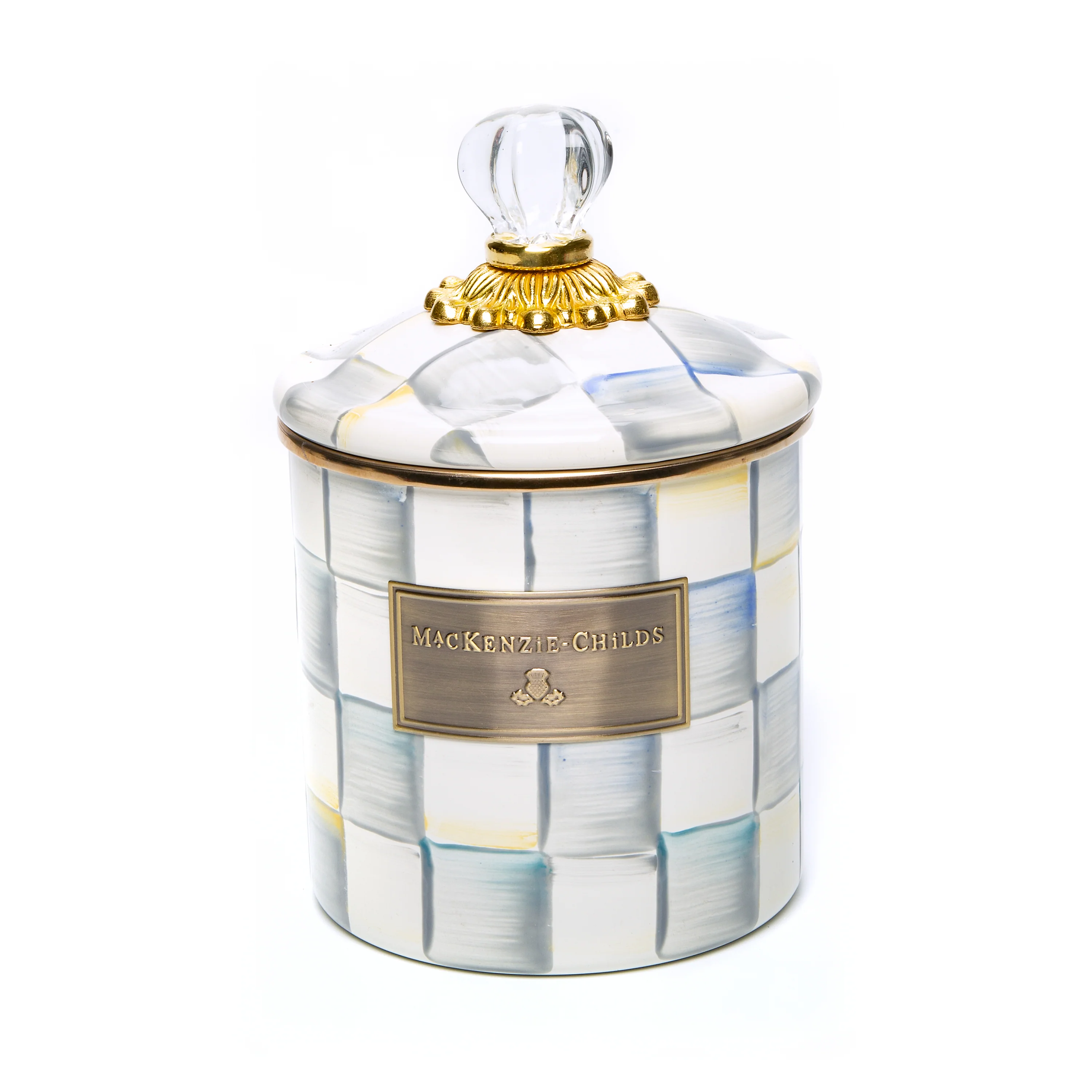 MacKenzie-Childs Sterling Check Enamelware Storage Canisters - Image 4