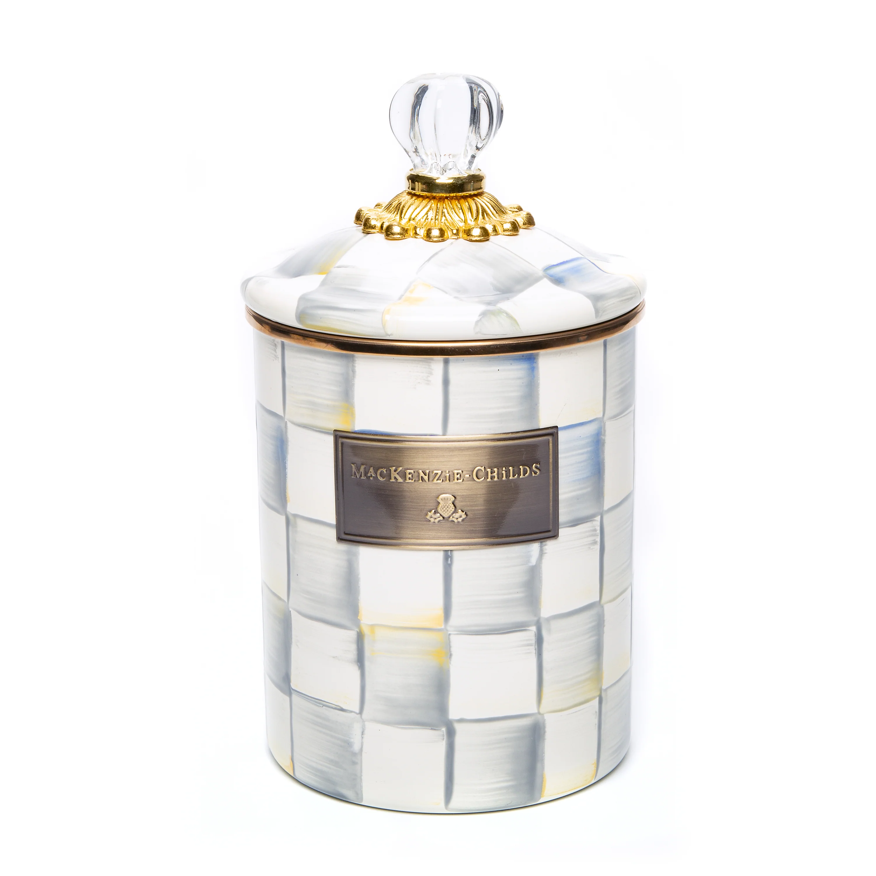 MacKenzie-Childs Sterling Check Enamelware Storage Canisters - Image 6