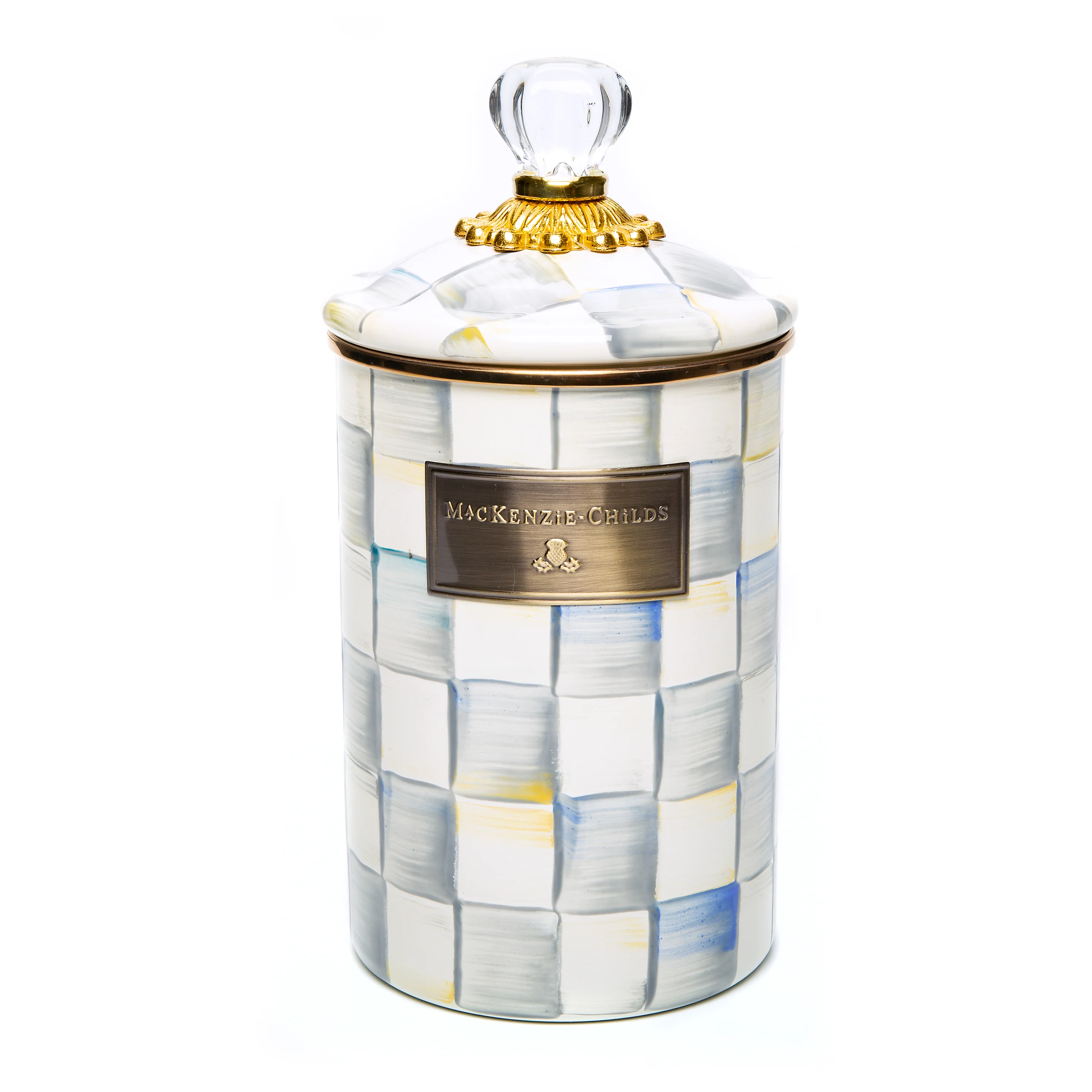 MacKenzie-Childs Sterling Check Enamelware Storage Canisters - Image 8