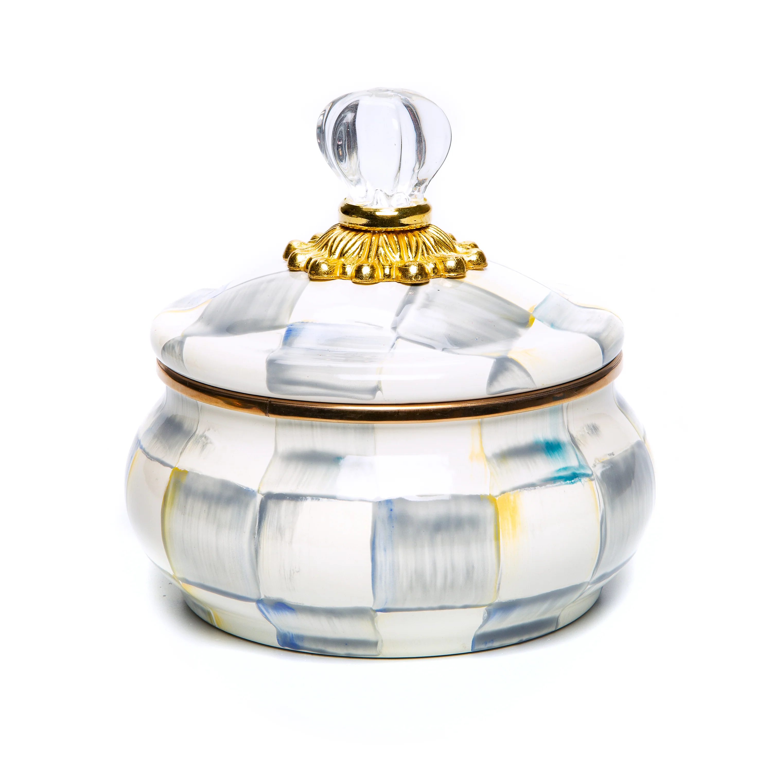MacKenzie-Childs Sterling Check Enamelware Storage Canisters - Image 9