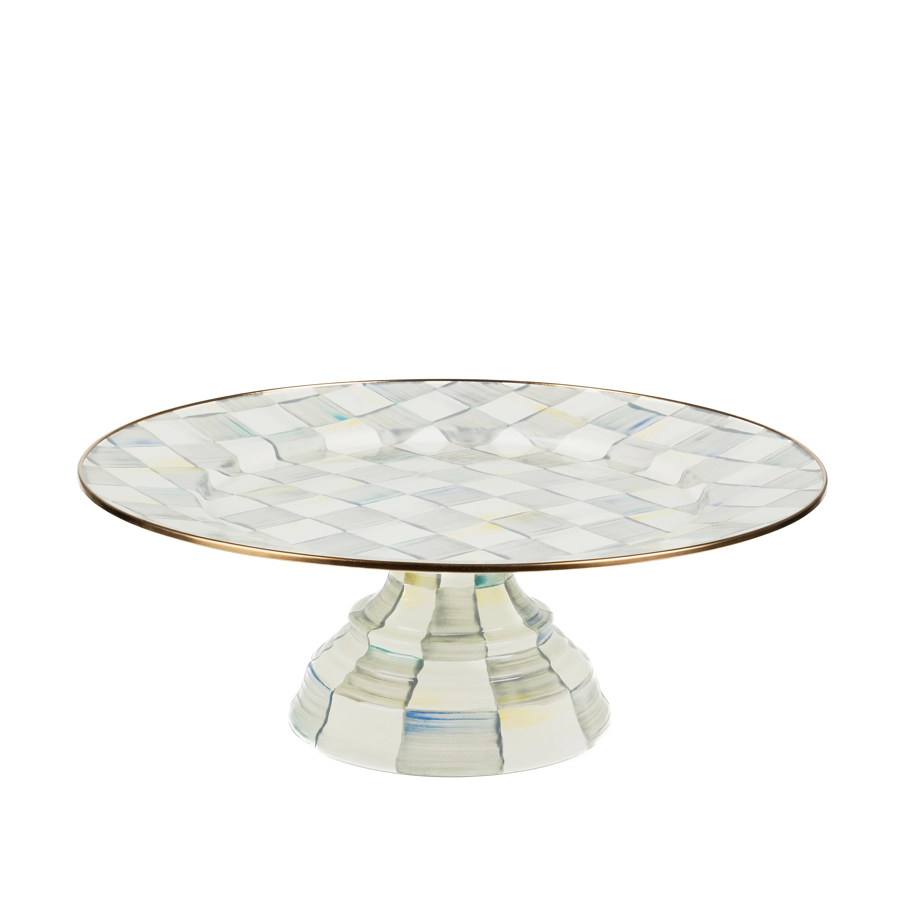 MacKenzie-Childs Sterling Check Pedestal Platters - Image 2