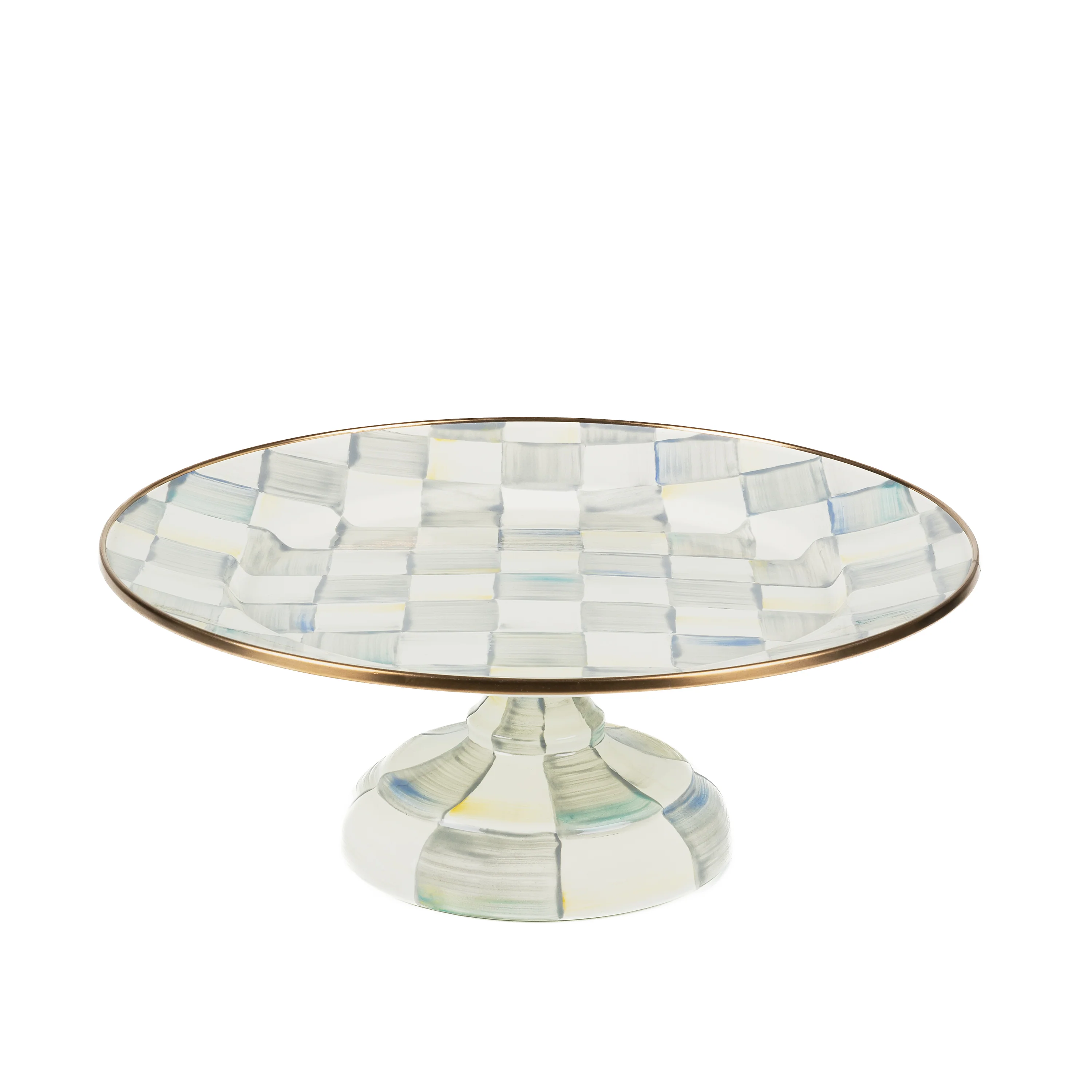 MacKenzie-Childs Sterling Check Pedestal Platters - Image 4